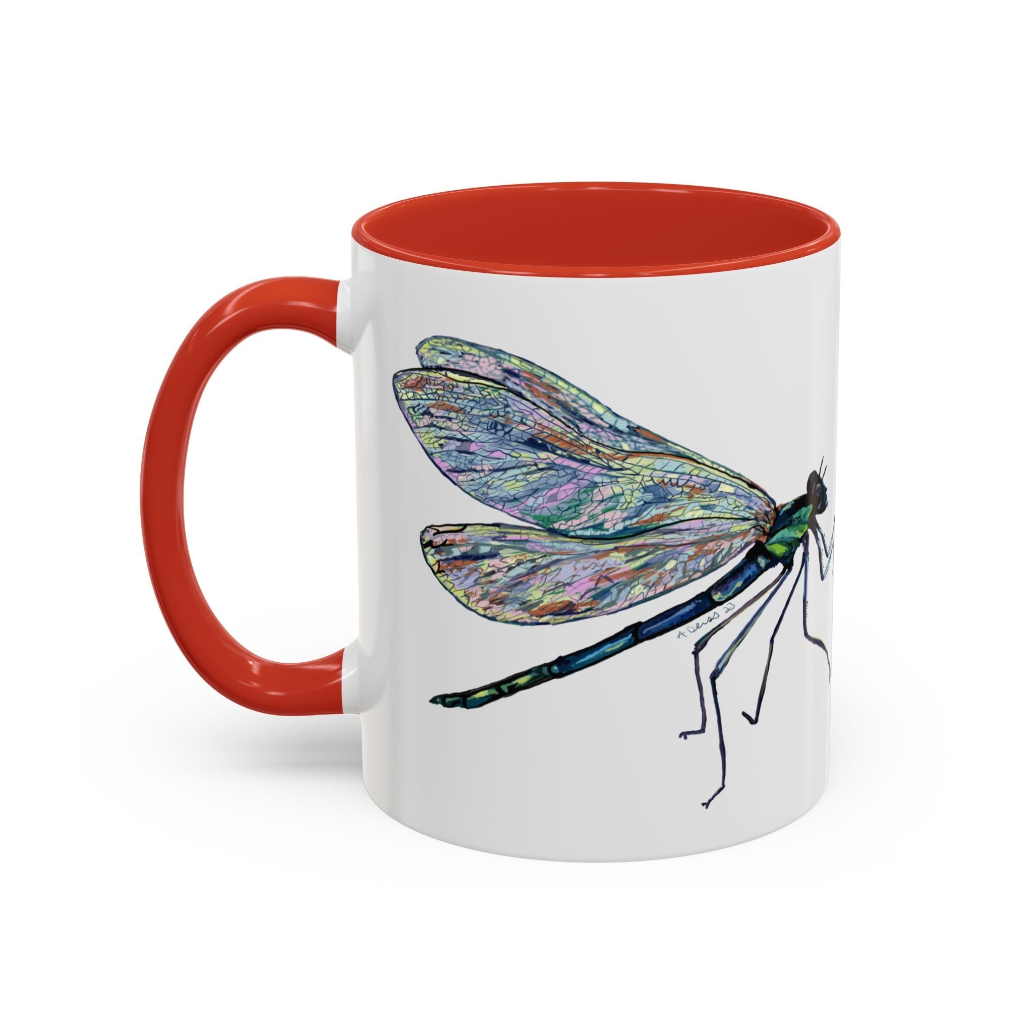 Dragonfly Two Tone Ceramic Coffee Mugs - Blue Cava