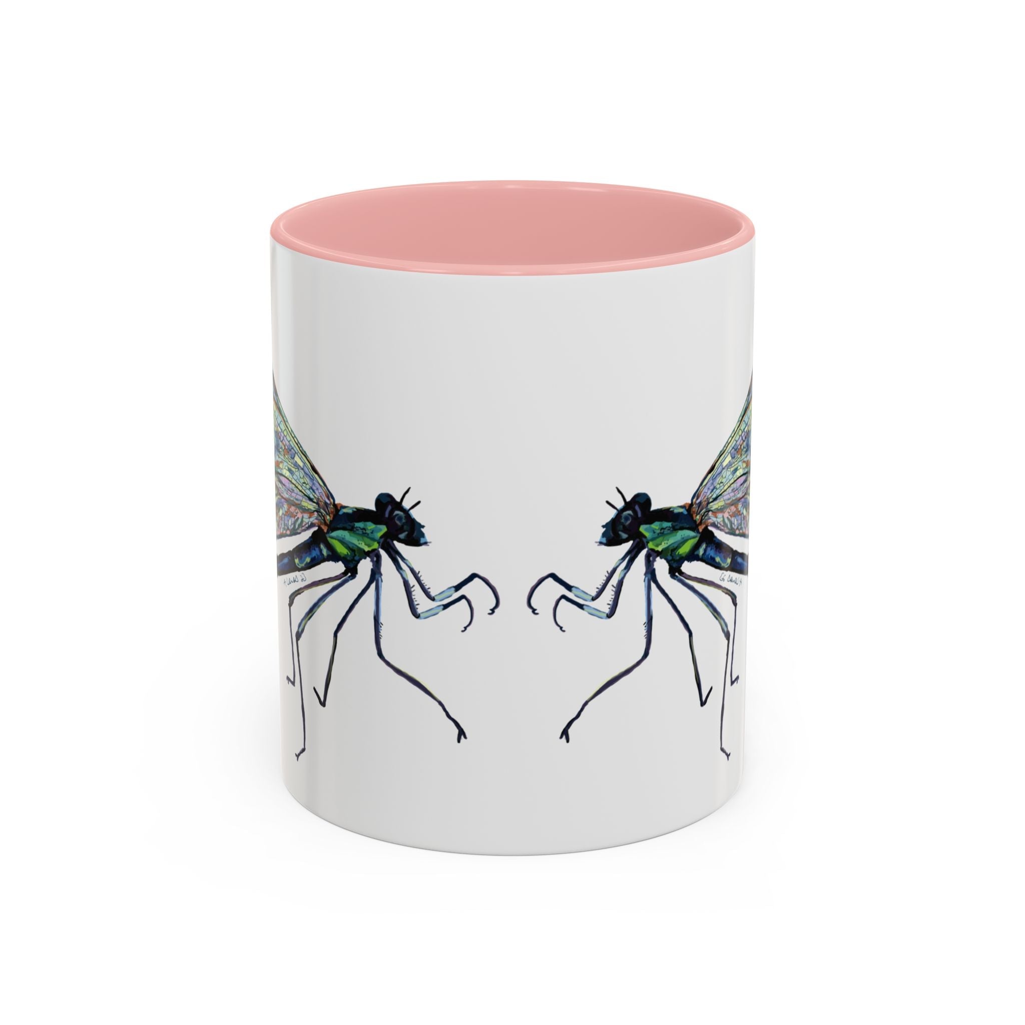 Dragonfly Two Tone Ceramic Coffee Mugs - Blue Cava