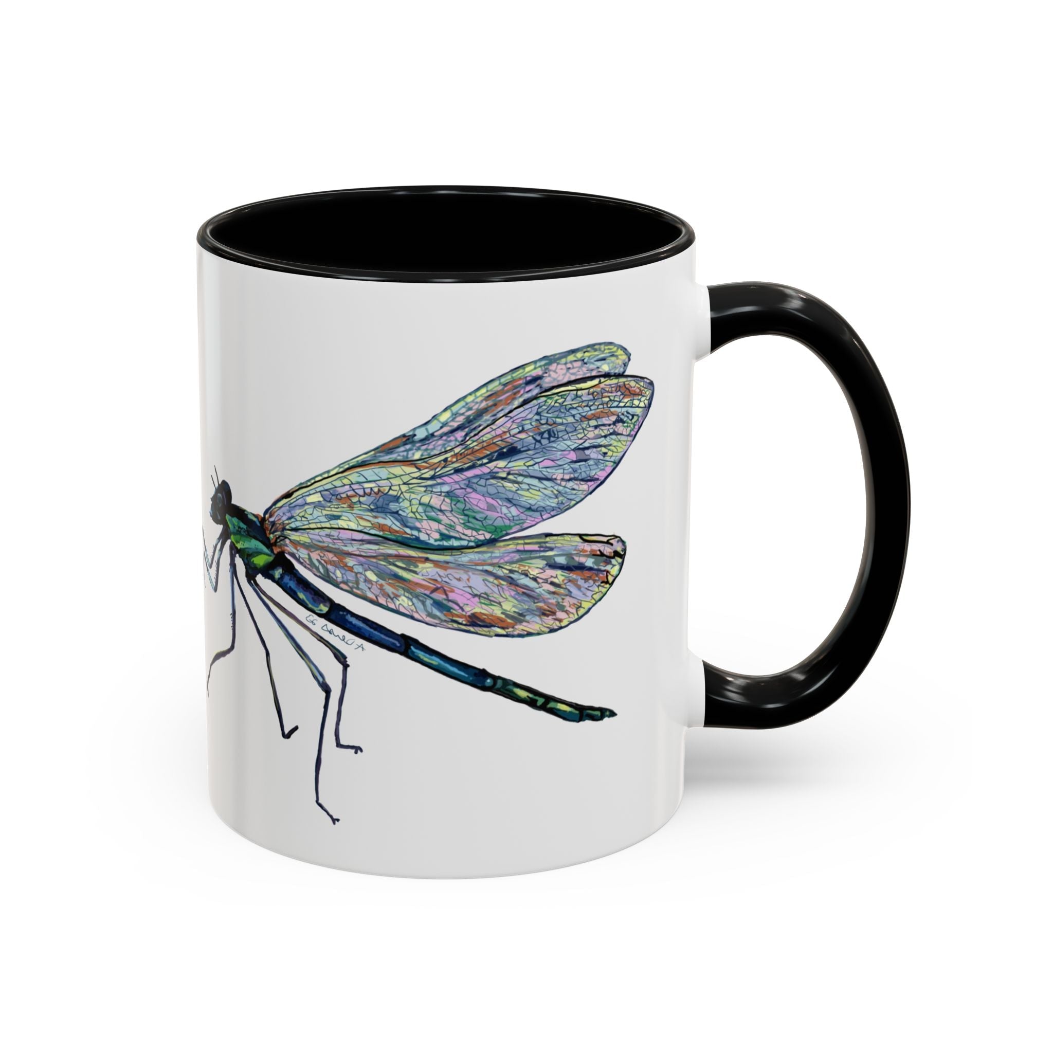 Dragonfly Two Tone Ceramic Coffee Mugs - Blue Cava