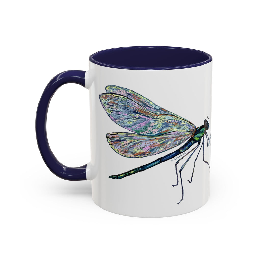 Dragonfly Two Tone Ceramic Coffee Mugs - Blue Cava