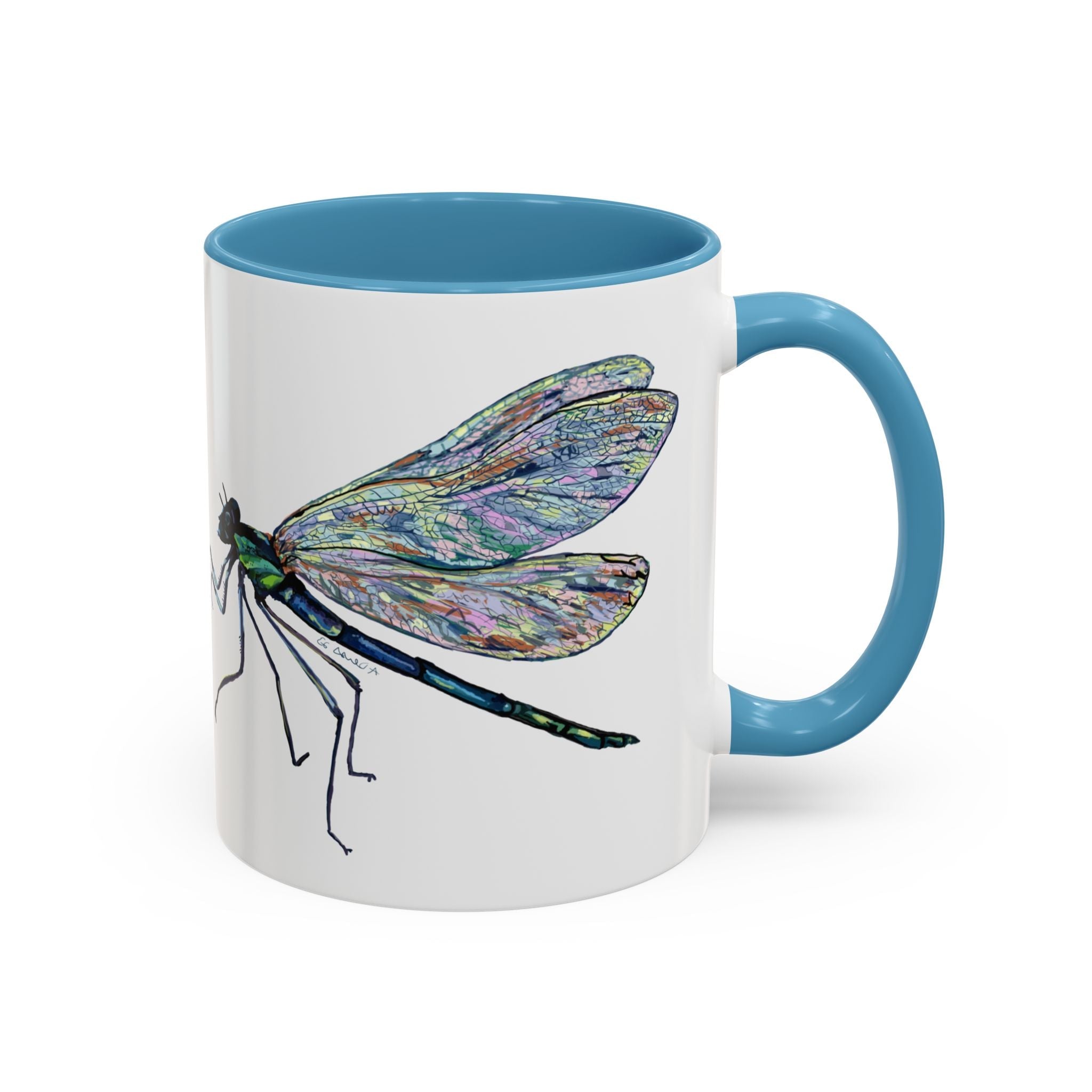 Dragonfly Two Tone Ceramic Coffee Mugs - Blue Cava