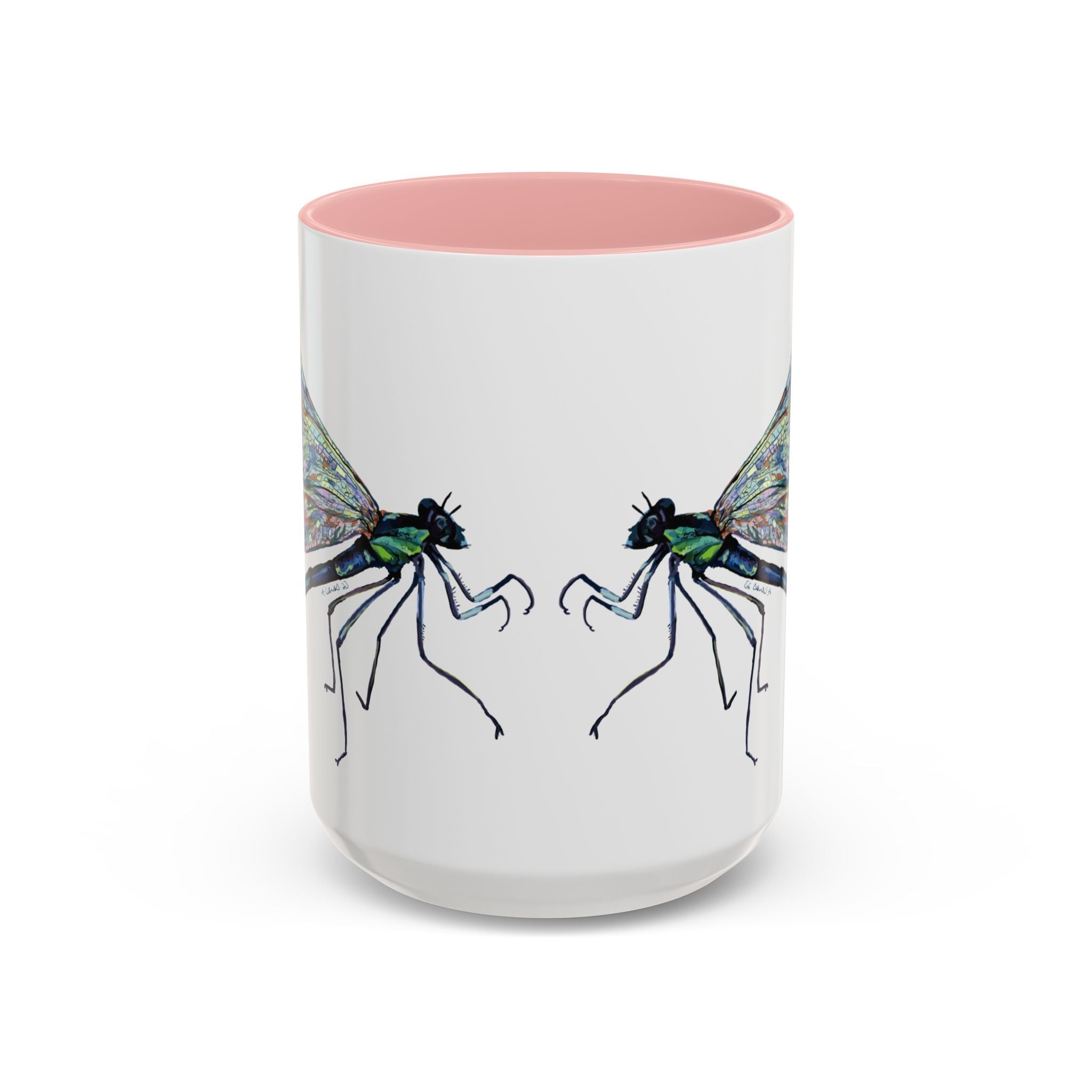 Dragonfly Two Tone Ceramic Coffee Mugs - Blue Cava