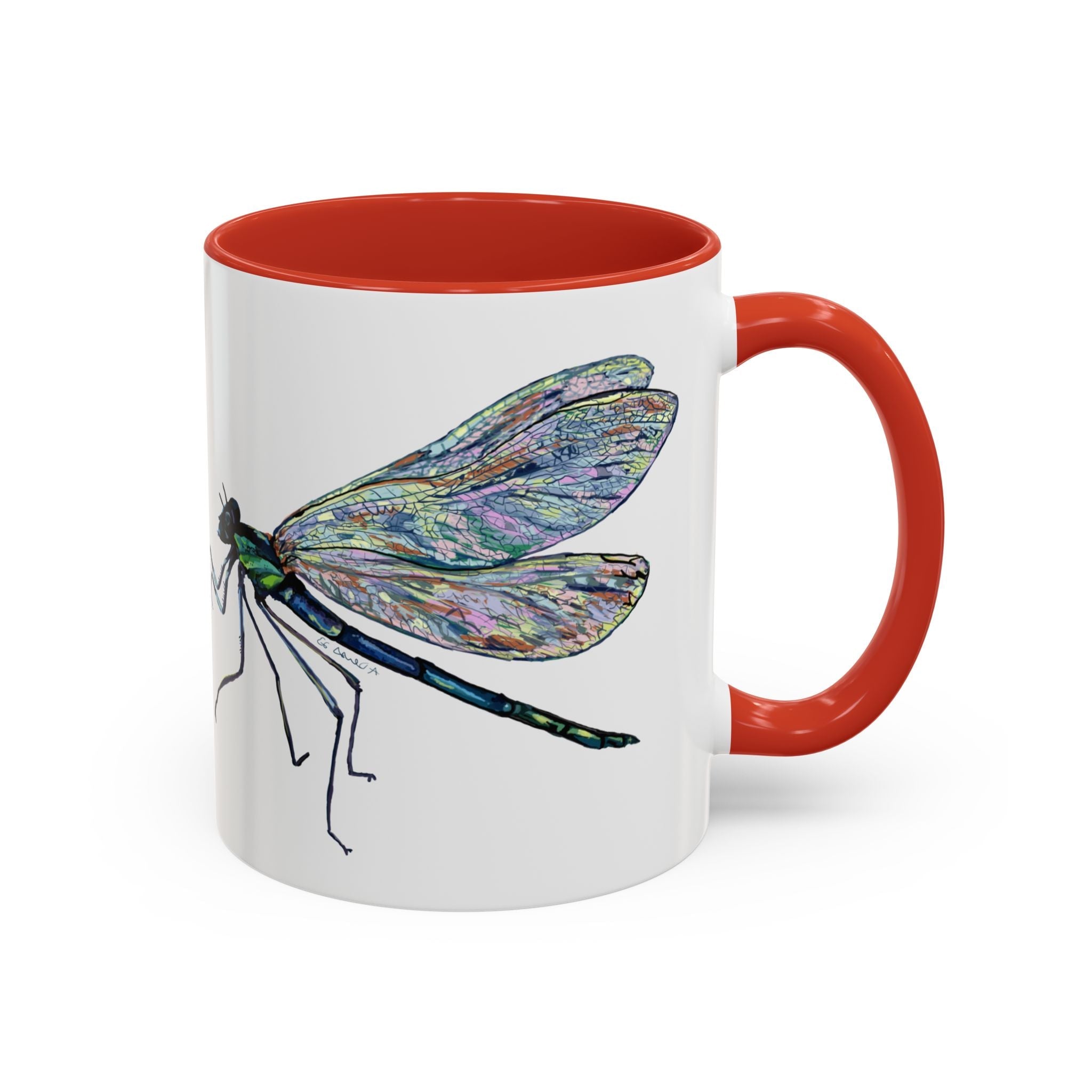 Dragonfly Two Tone Ceramic Coffee Mugs - Blue Cava