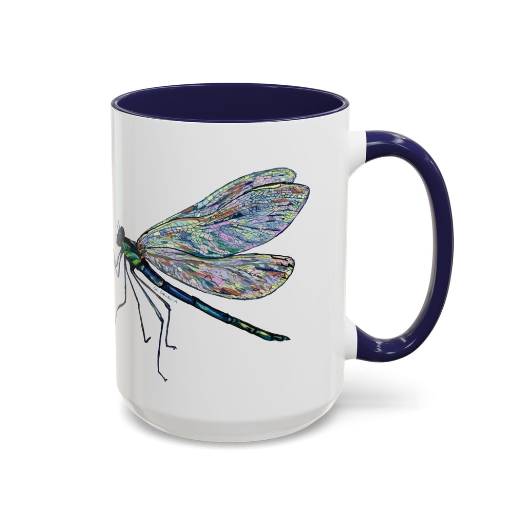Dragonfly Two Tone Ceramic Coffee Mugs - Blue Cava