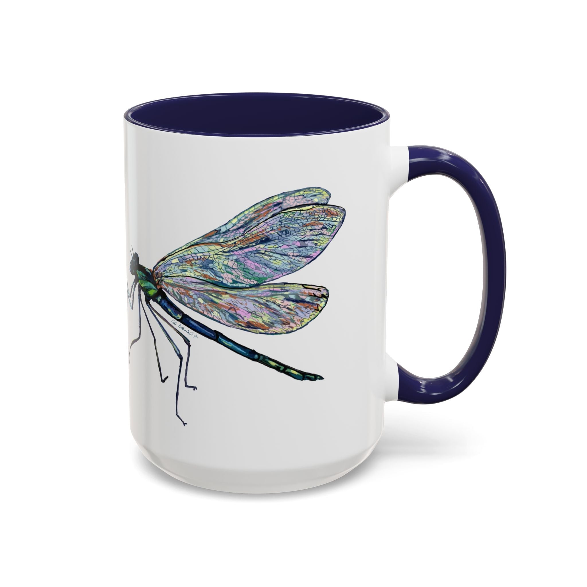 Dragonfly Two Tone Ceramic Coffee Mugs - Blue Cava