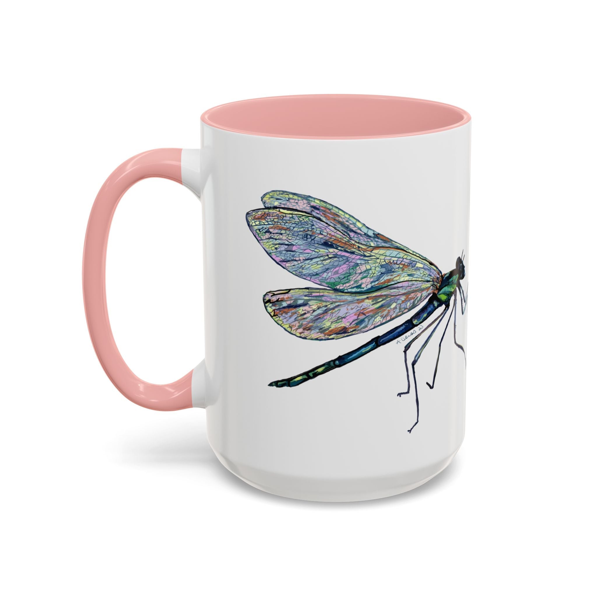 Dragonfly Two Tone Ceramic Coffee Mugs - Blue Cava