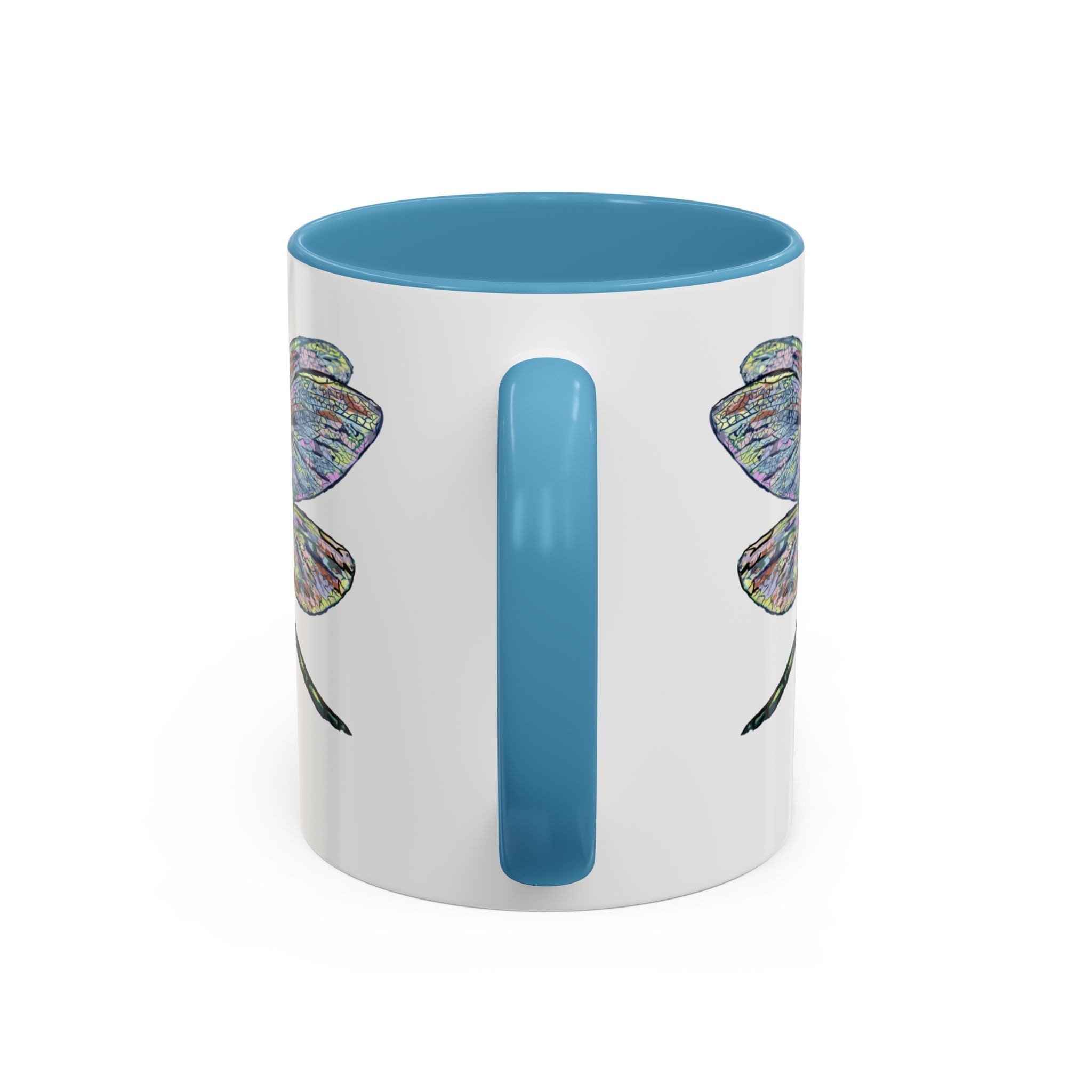 Dragonfly Two Tone Ceramic Coffee Mugs - Blue Cava
