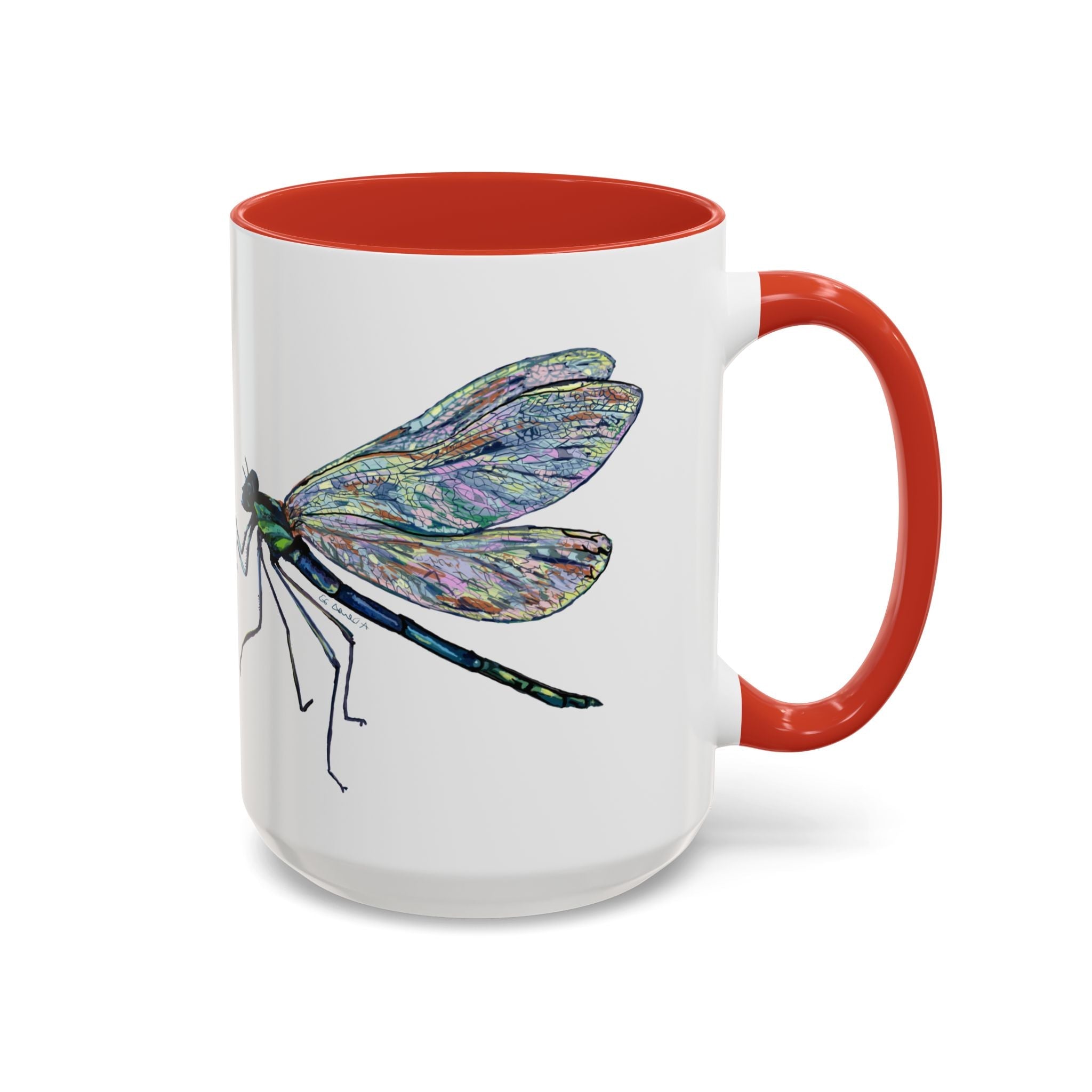 Dragonfly Two Tone Ceramic Coffee Mugs - Blue Cava