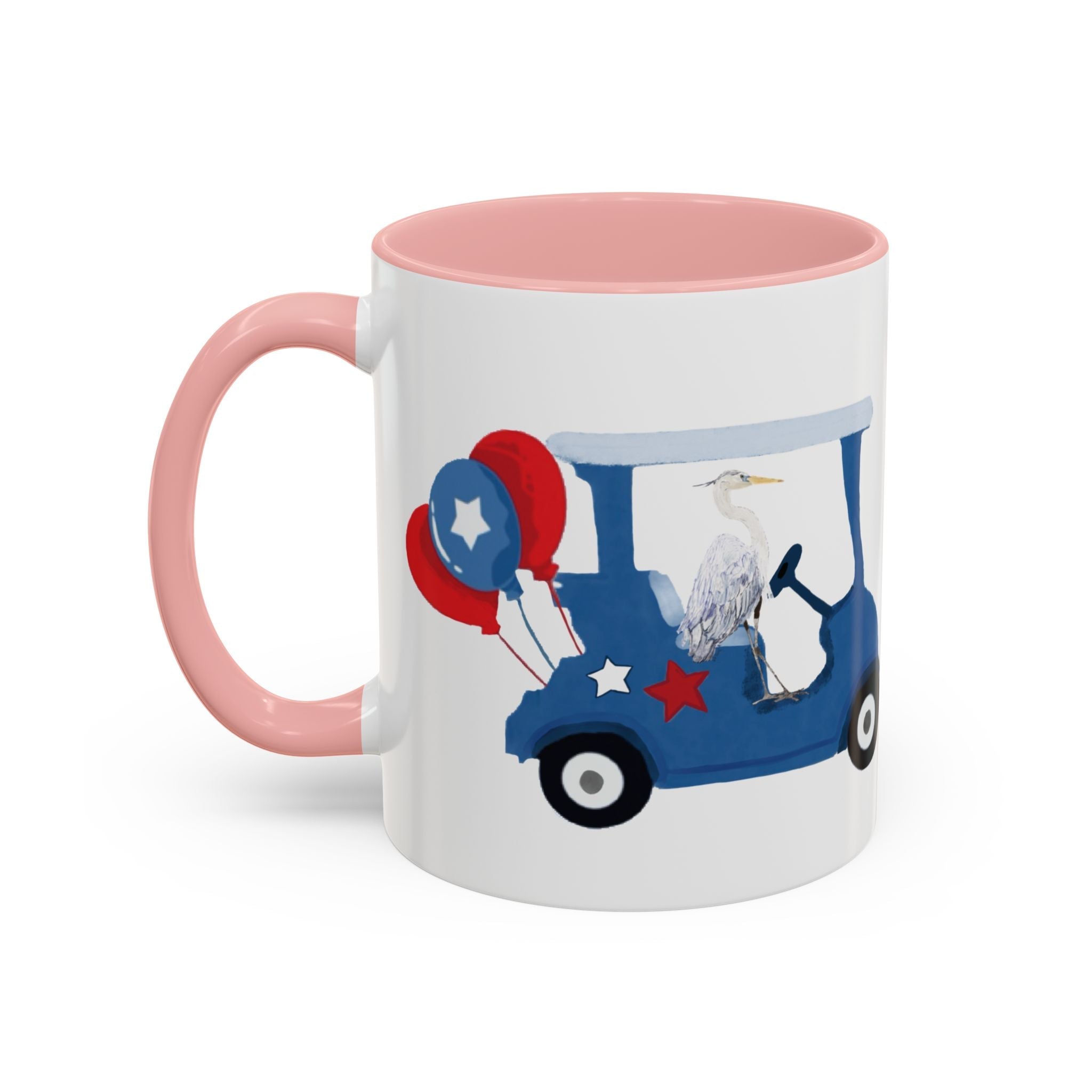 Egret Golf Cart Two Tone Ceramic Coffee Mugs - Blue Cava