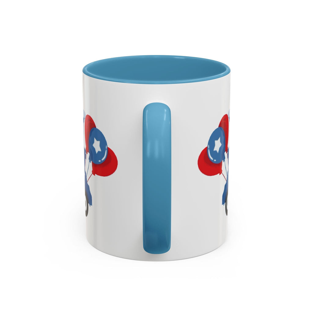 Egret Golf Cart Two Tone Ceramic Coffee Mugs - Blue Cava
