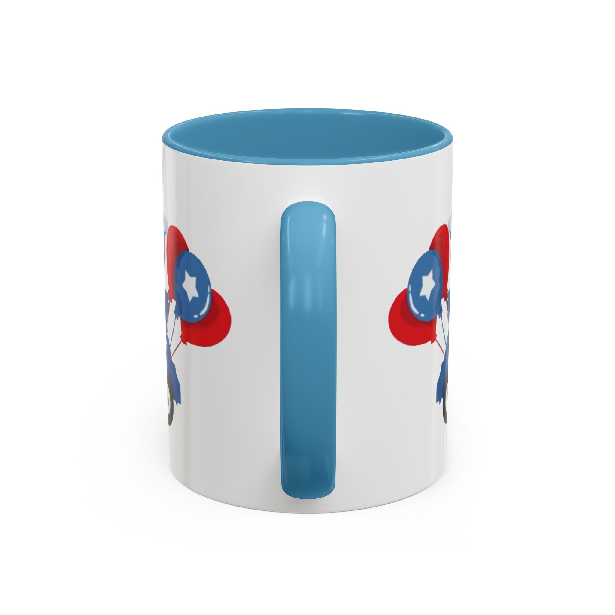 Egret Golf Cart Two Tone Ceramic Coffee Mugs - Blue Cava
