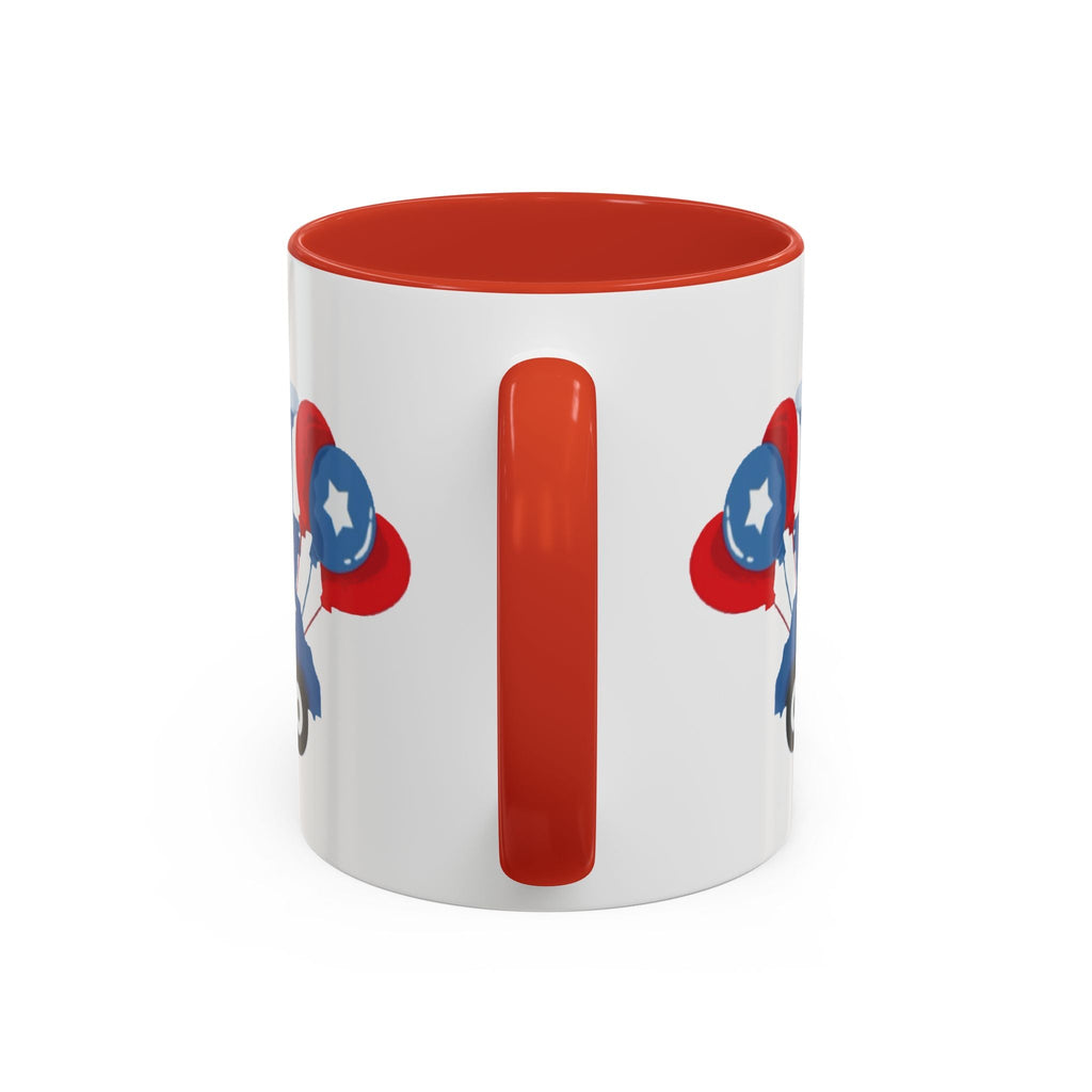 Egret Golf Cart Two Tone Ceramic Coffee Mugs - Blue Cava