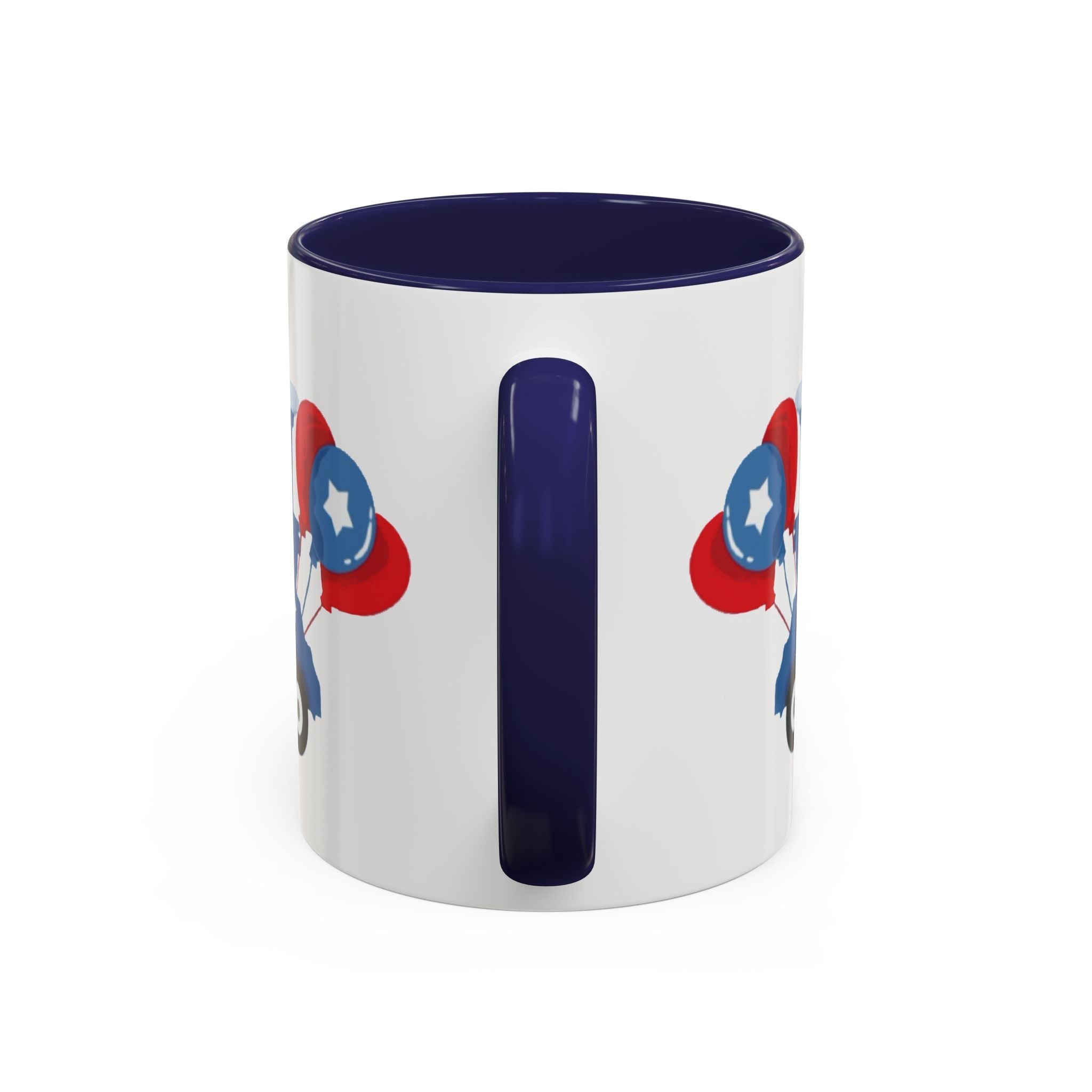 Egret Golf Cart Two Tone Ceramic Coffee Mugs - Blue Cava