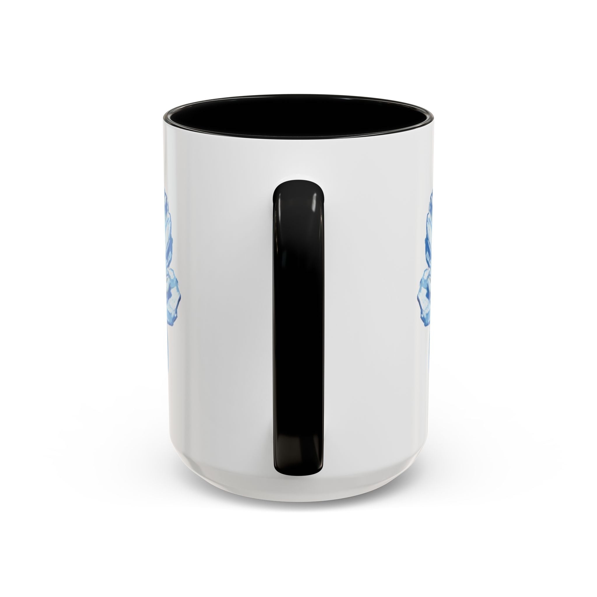 Elegant Floral Two Tone Coffee Mug - Blue Flower - Blue Cava