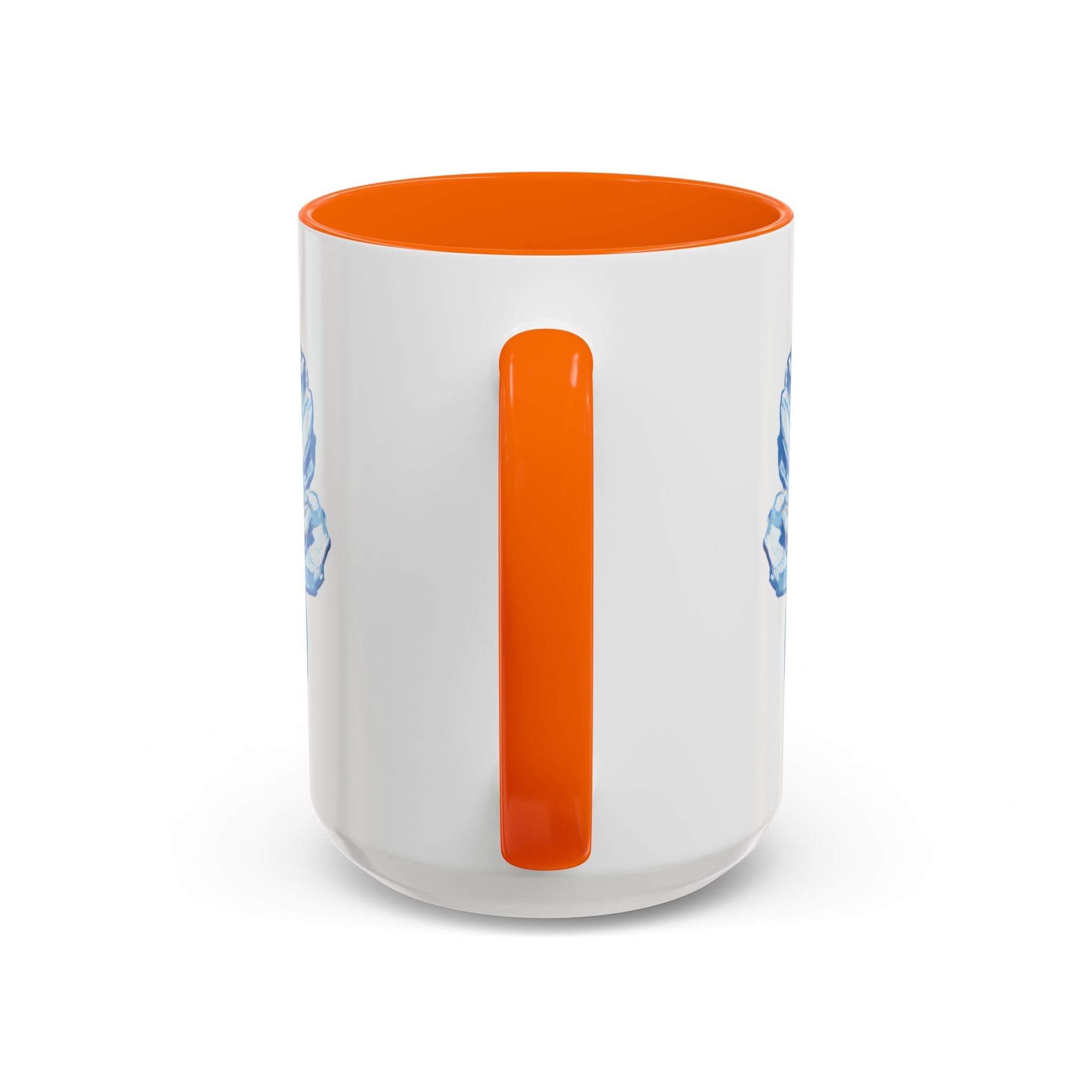 Elegant Floral Two Tone Coffee Mug - Blue Flower - Blue Cava