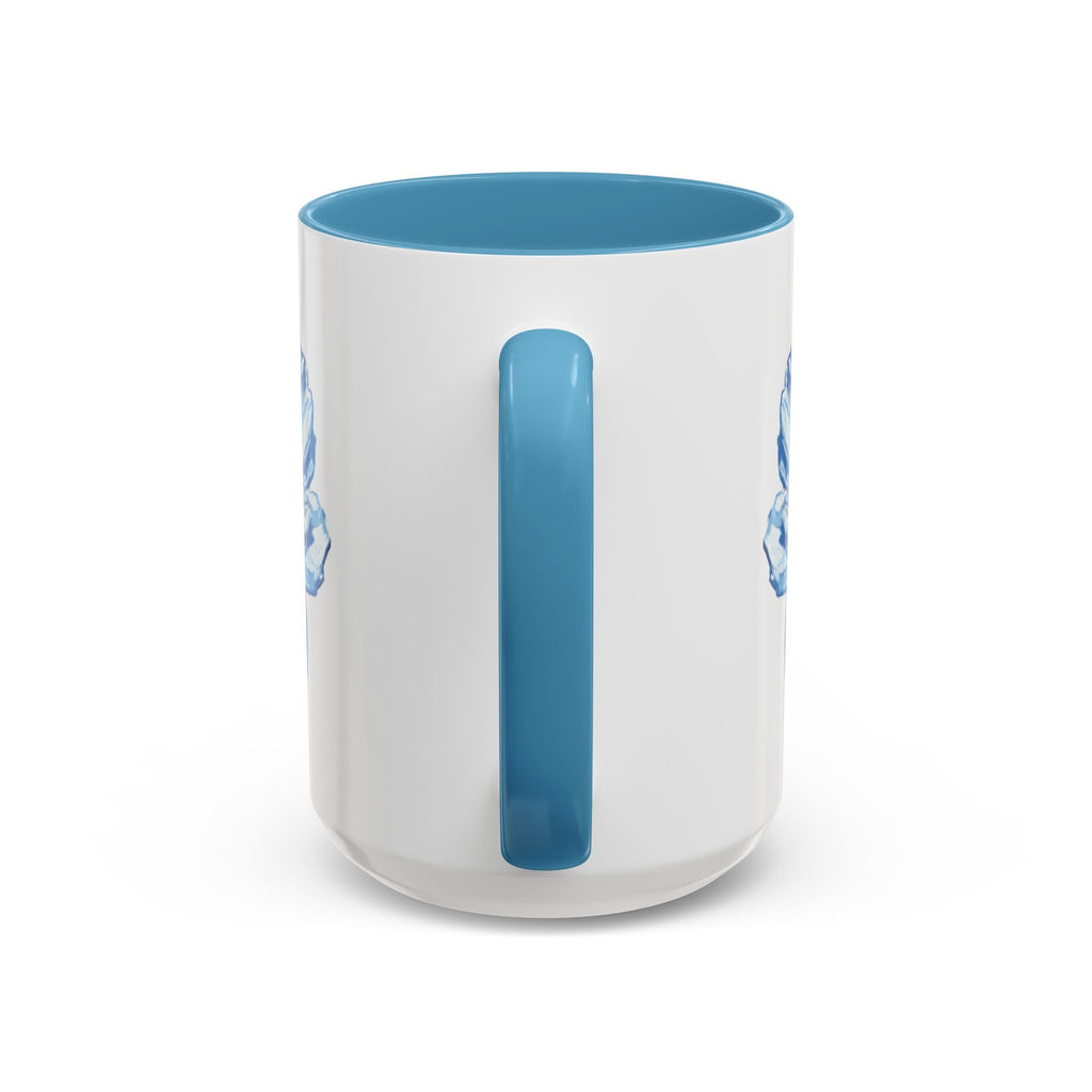 Elegant Floral Two Tone Coffee Mug - Blue Flower - Blue Cava
