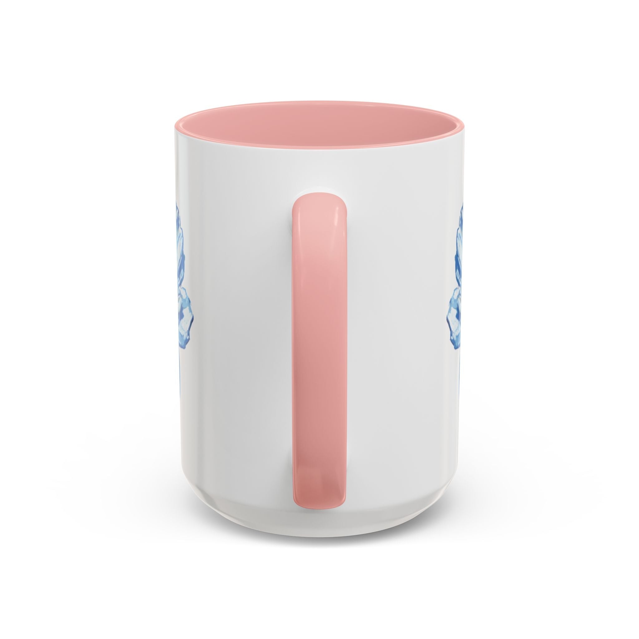 Elegant Floral Two Tone Coffee Mug - Blue Flower - Blue Cava