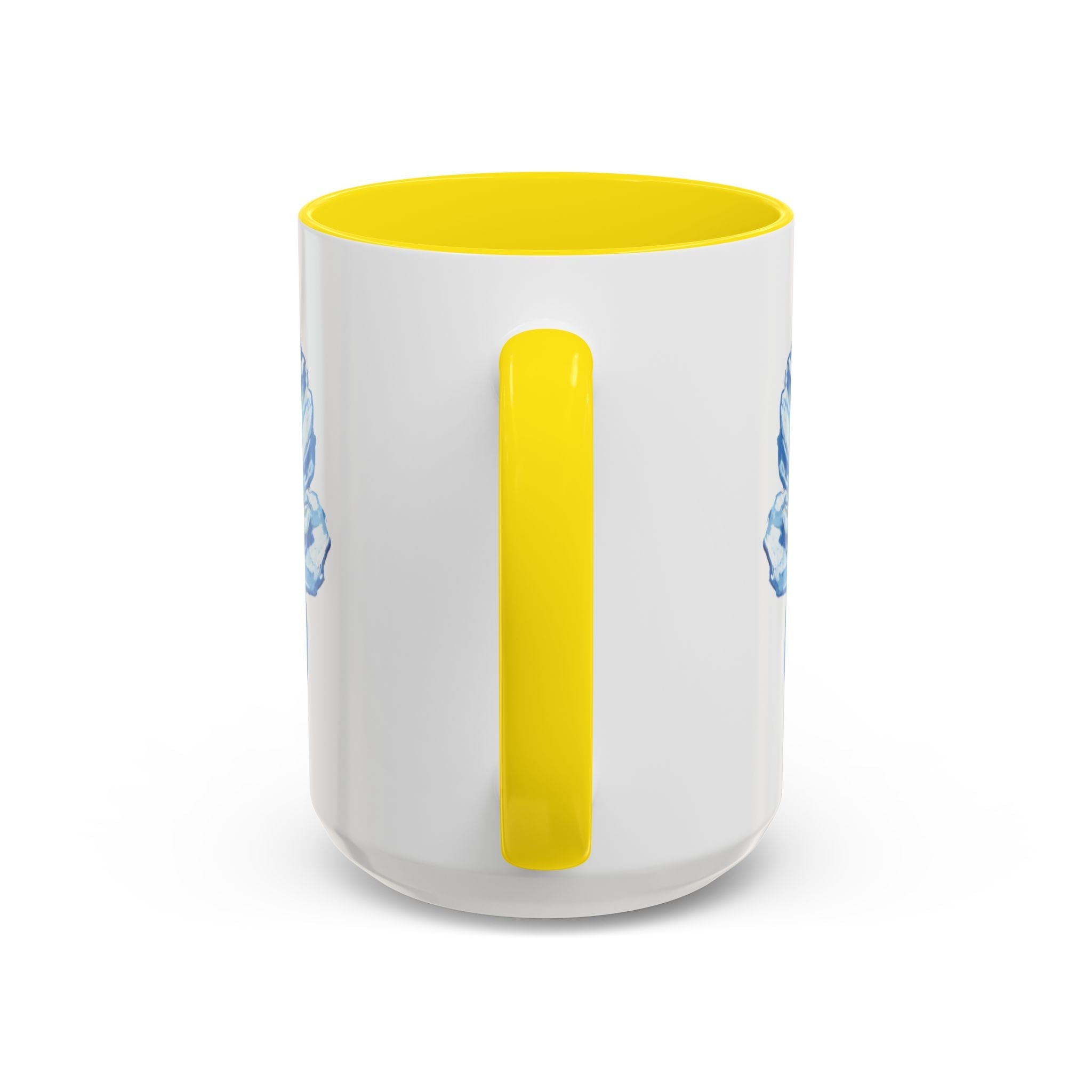 Elegant Floral Two Tone Coffee Mug - Blue Flower - Blue Cava