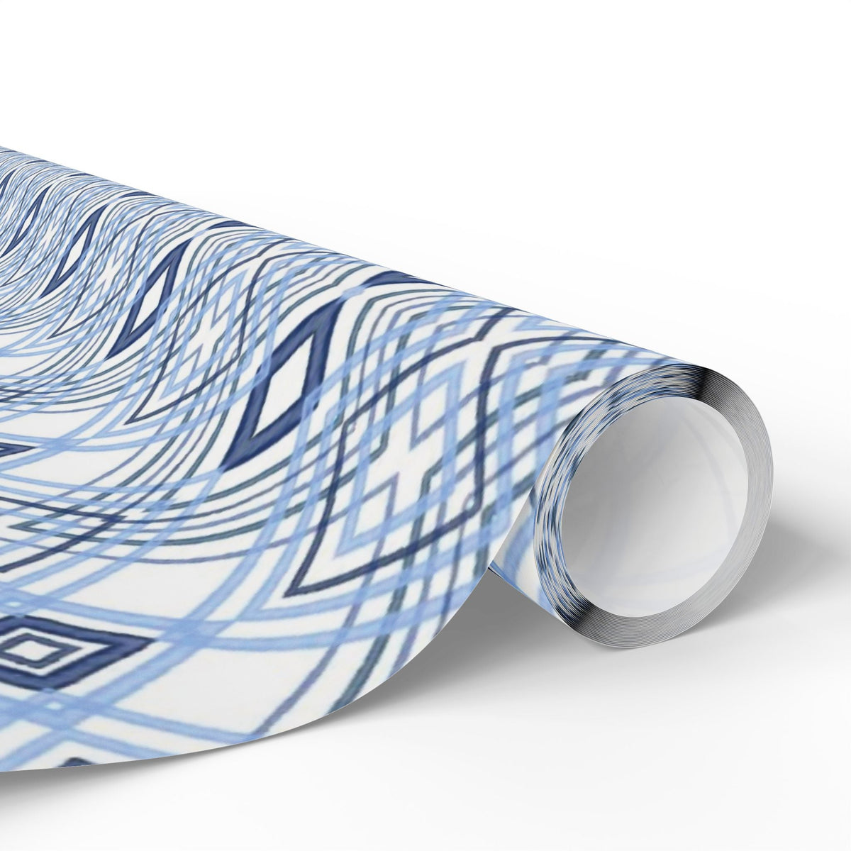 Elegant Geometric Blue Diamond Wrapping Paper - Blue Cava