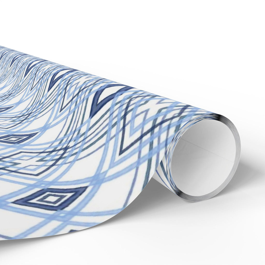 Elegant Geometric Blue Diamond Wrapping Paper - Blue Cava