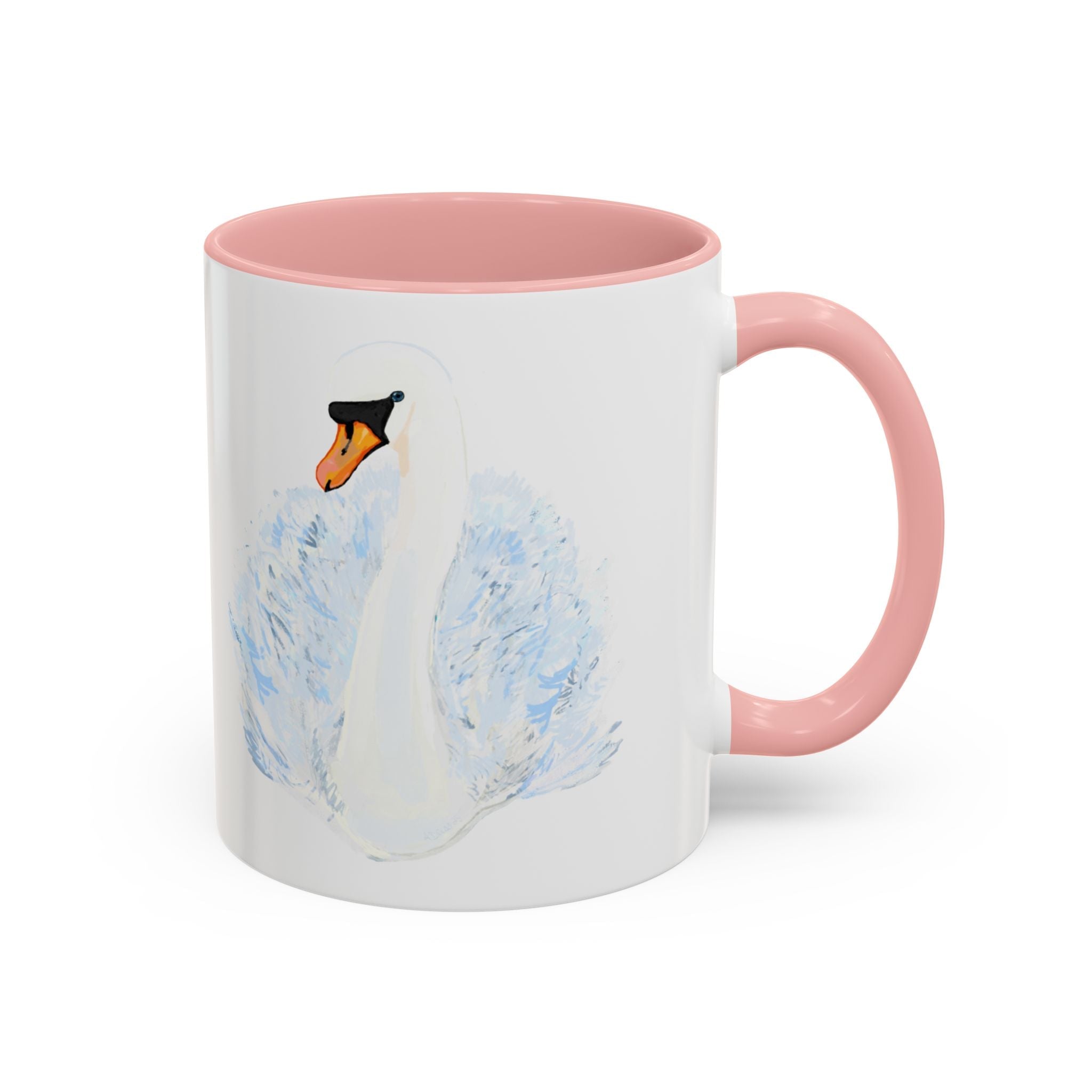 Elegant Swan Two Tone Ceramic Coffee Mugs - Blue Cava