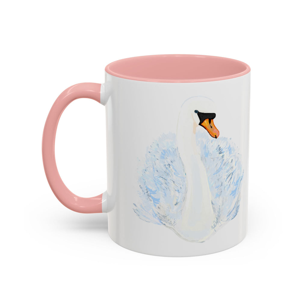 Elegant Swan Two Tone Ceramic Coffee Mugs - Blue Cava