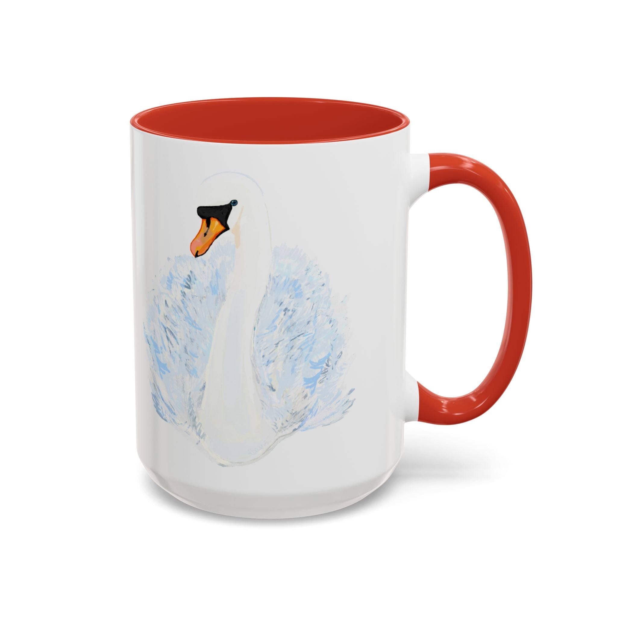 Elegant Swan Two Tone Ceramic Coffee Mugs - Blue Cava