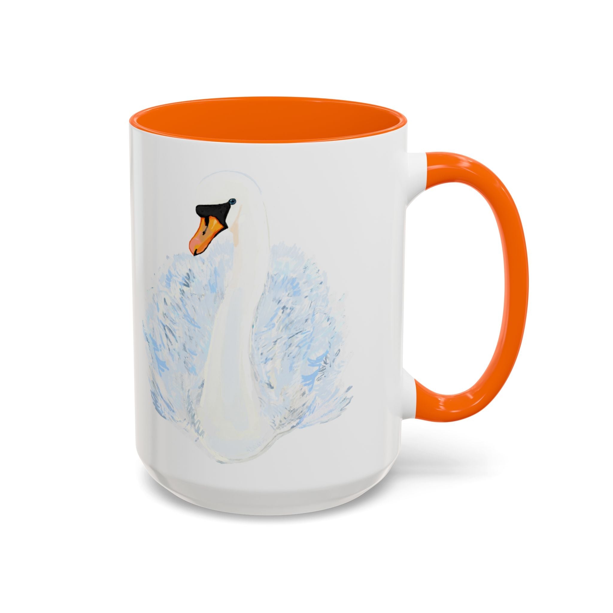 Elegant Swan Two Tone Ceramic Coffee Mugs - Blue Cava