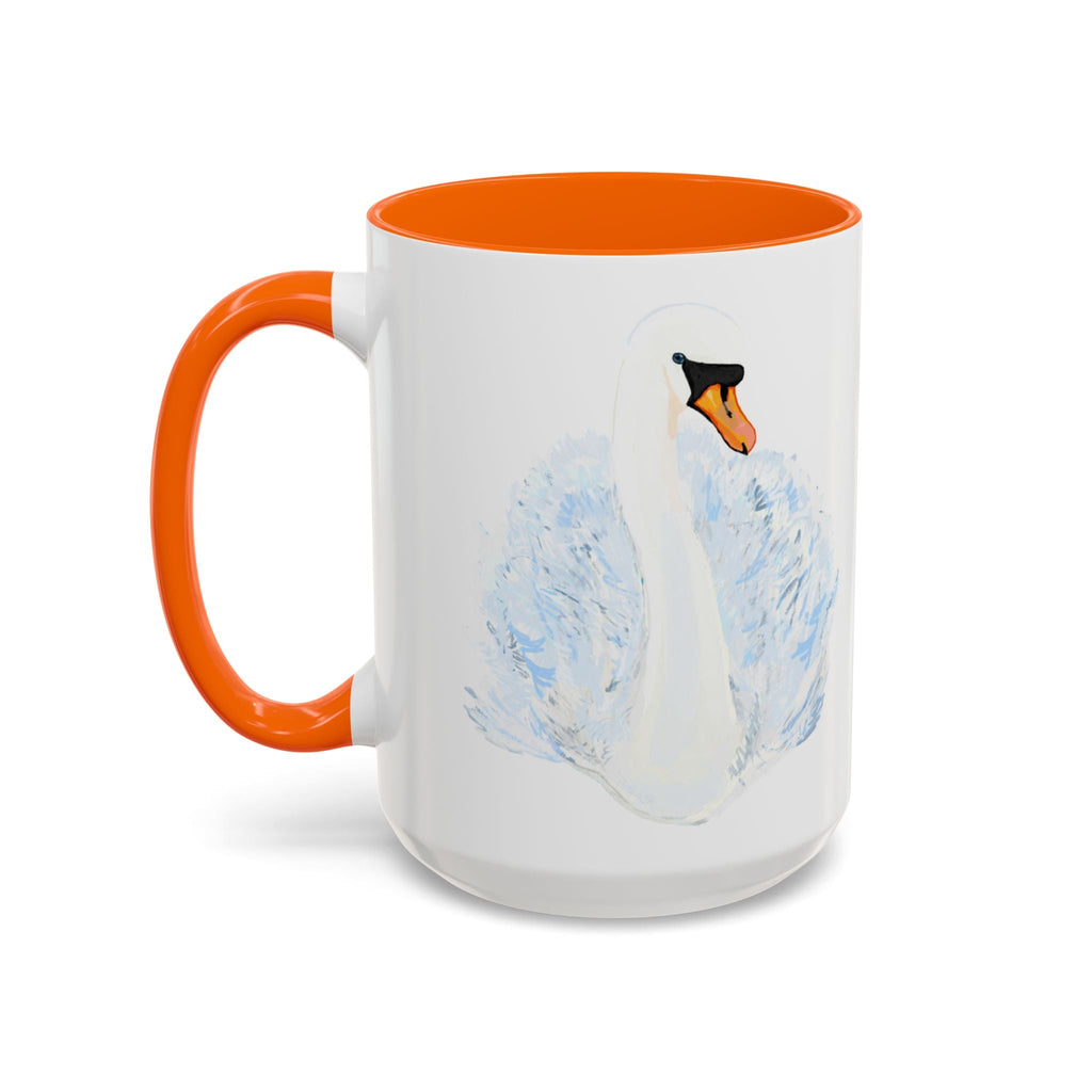 Elegant Swan Two Tone Ceramic Coffee Mugs - Blue Cava