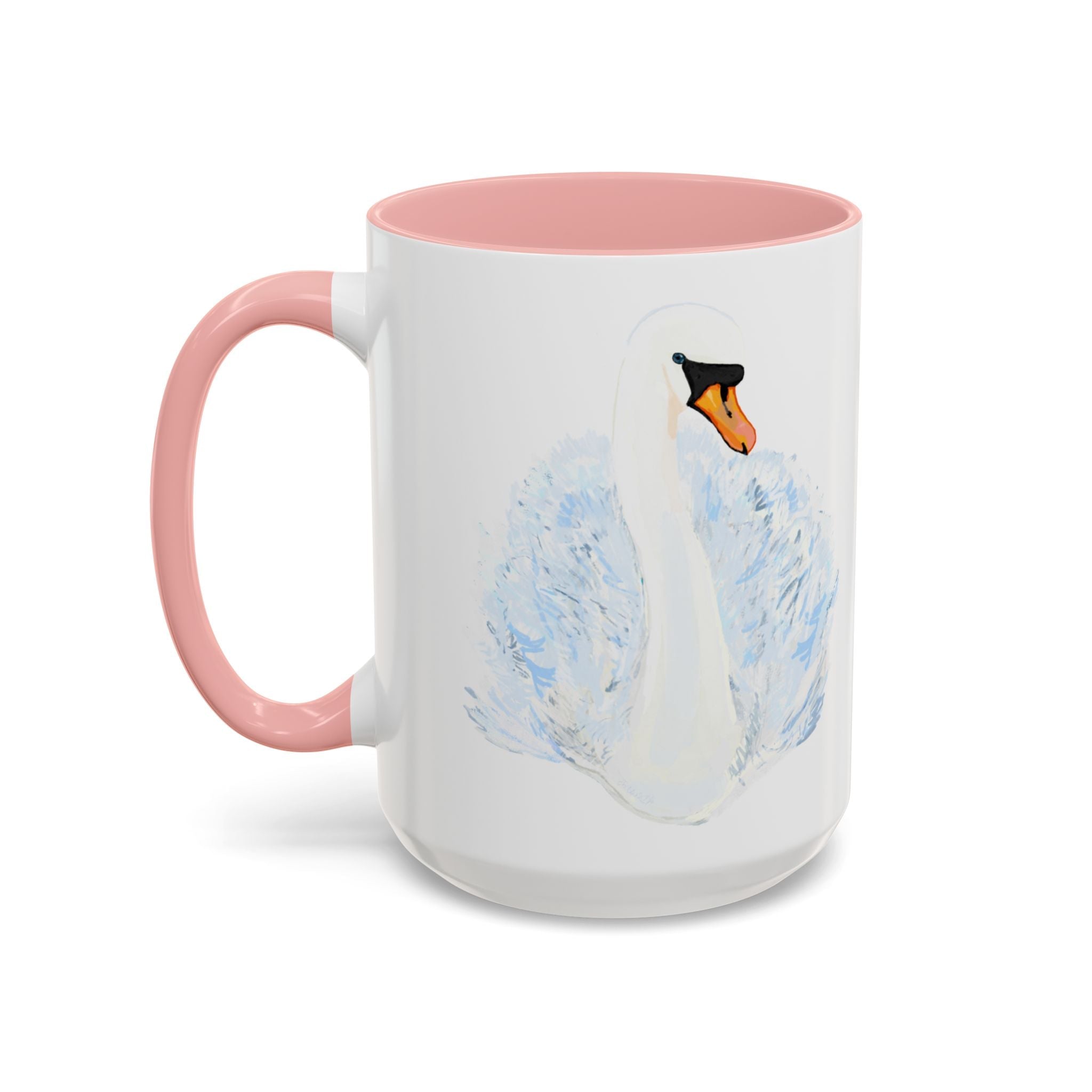 Elegant Swan Two Tone Ceramic Coffee Mugs - Blue Cava