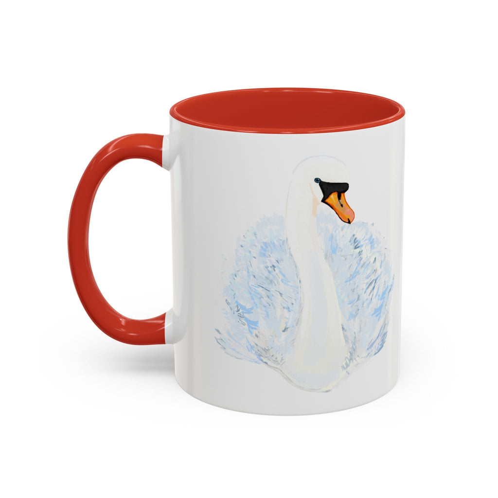 Elegant Swan Two Tone Ceramic Coffee Mugs - Blue Cava