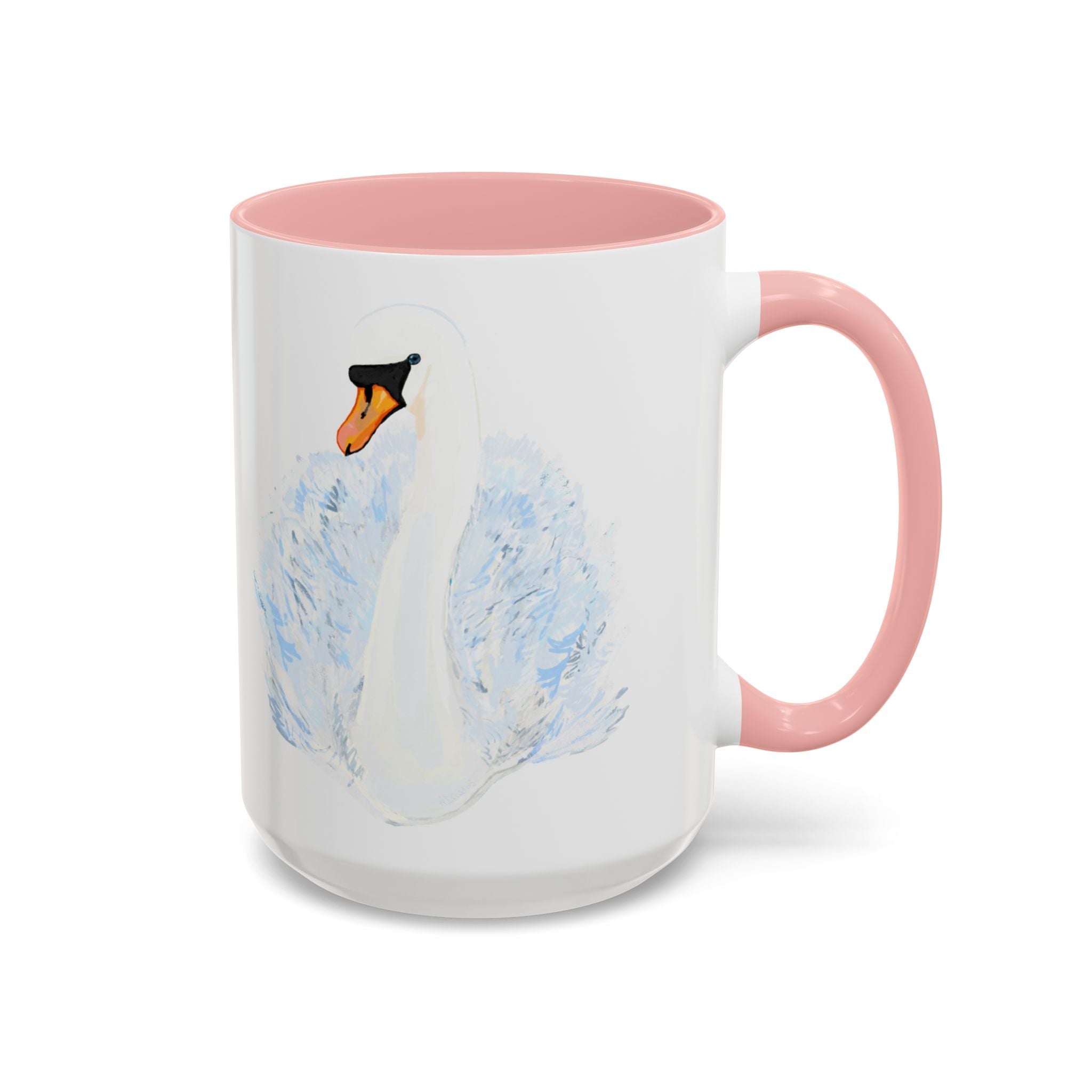 Elegant Swan Two Tone Ceramic Coffee Mugs - Blue Cava