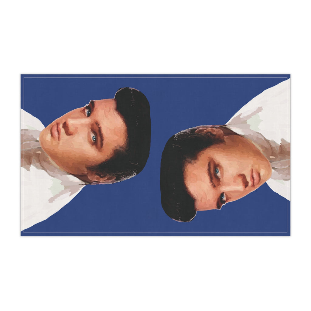 Elvis Presley Linen Kitchen Tea Towels - 18 x 30 cotton twill or polyester, Musical Kitchen Decor - Blue Cava