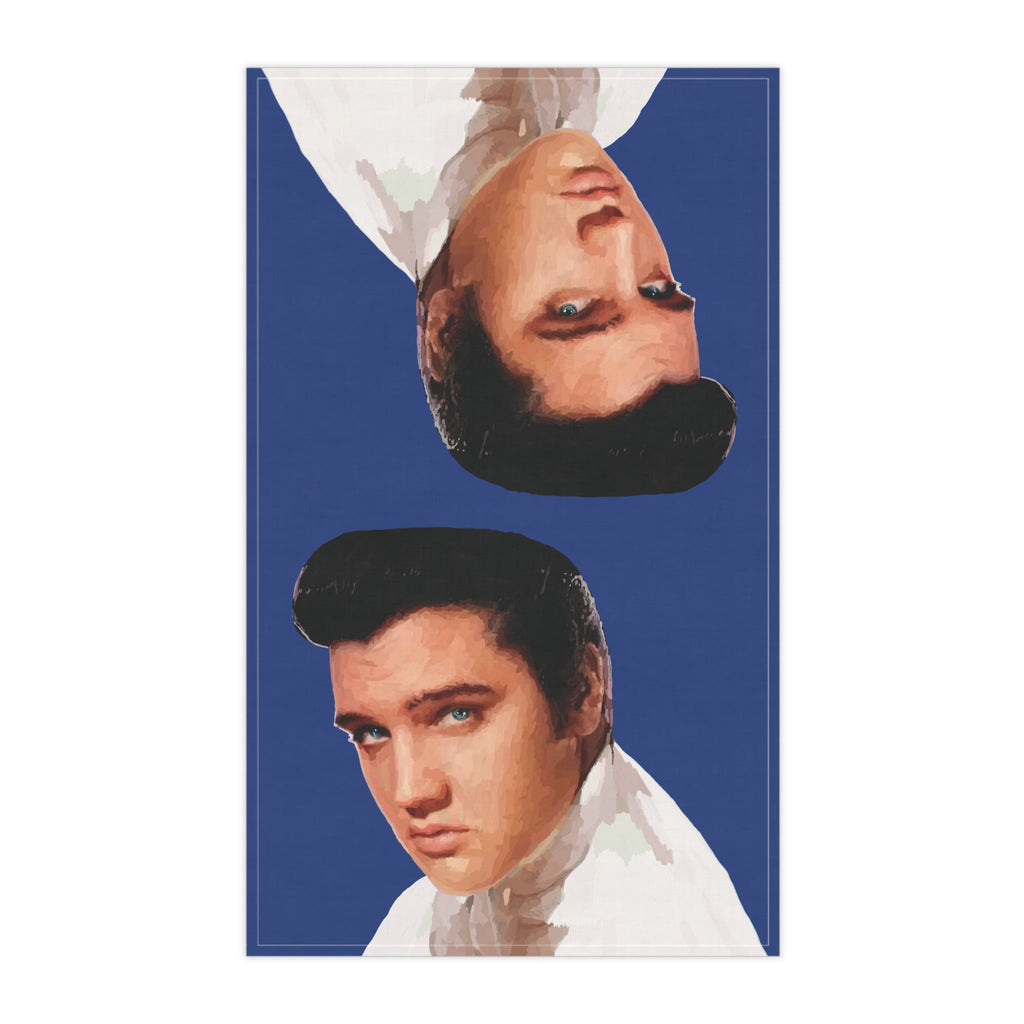 Elvis Presley Linen Kitchen Tea Towels - 18 x 30 cotton twill or polyester, Musical Kitchen Decor - Blue Cava