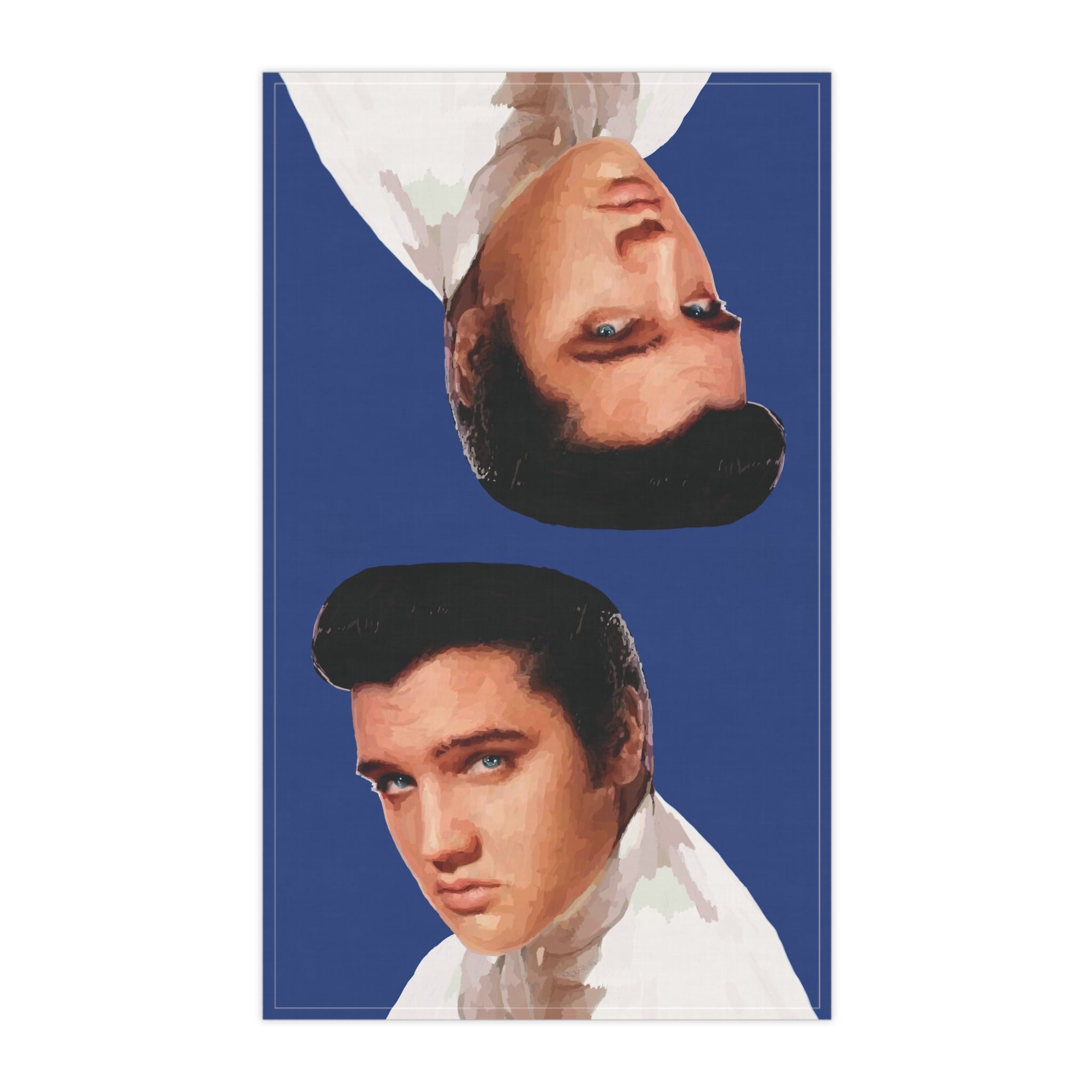 Elvis Presley Linen Kitchen Tea Towels - 18 x 30 cotton twill or polyester, Musical Kitchen Decor - Blue Cava