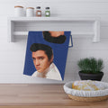 Elvis Presley Linen Kitchen Tea Towels - 18 x 30 cotton twill or polyester, Musical Kitchen Decor - Blue Cava