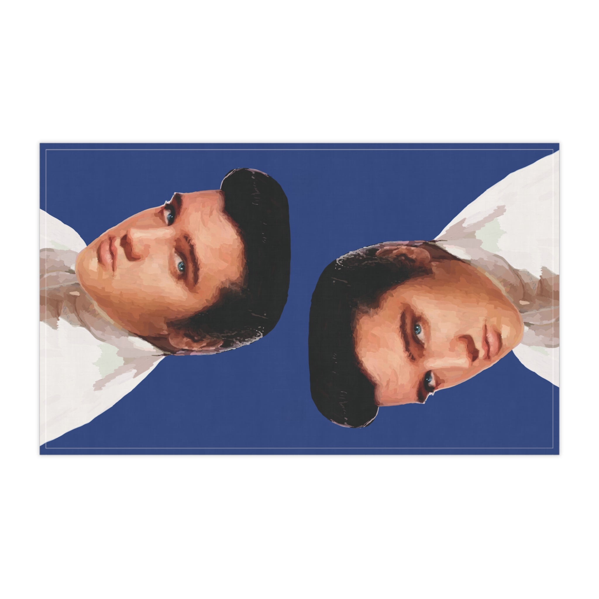 Elvis Presley Linen Kitchen Tea Towels - 18 x 30 cotton twill or polyester, Musical Kitchen Decor - Blue Cava