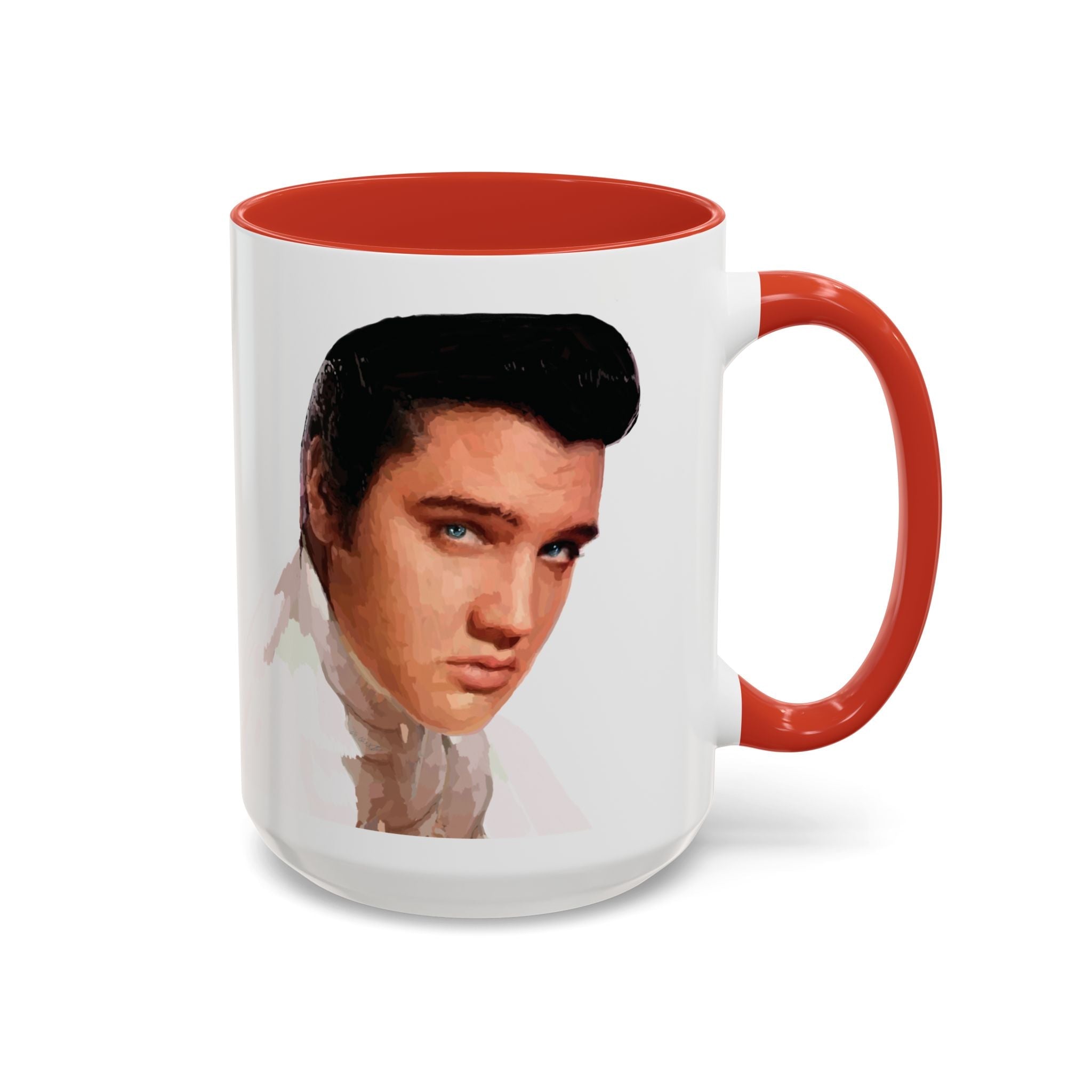 Elvis Presley Musical Two Tone Ceramic Coffee Mug Available in 15 oz red