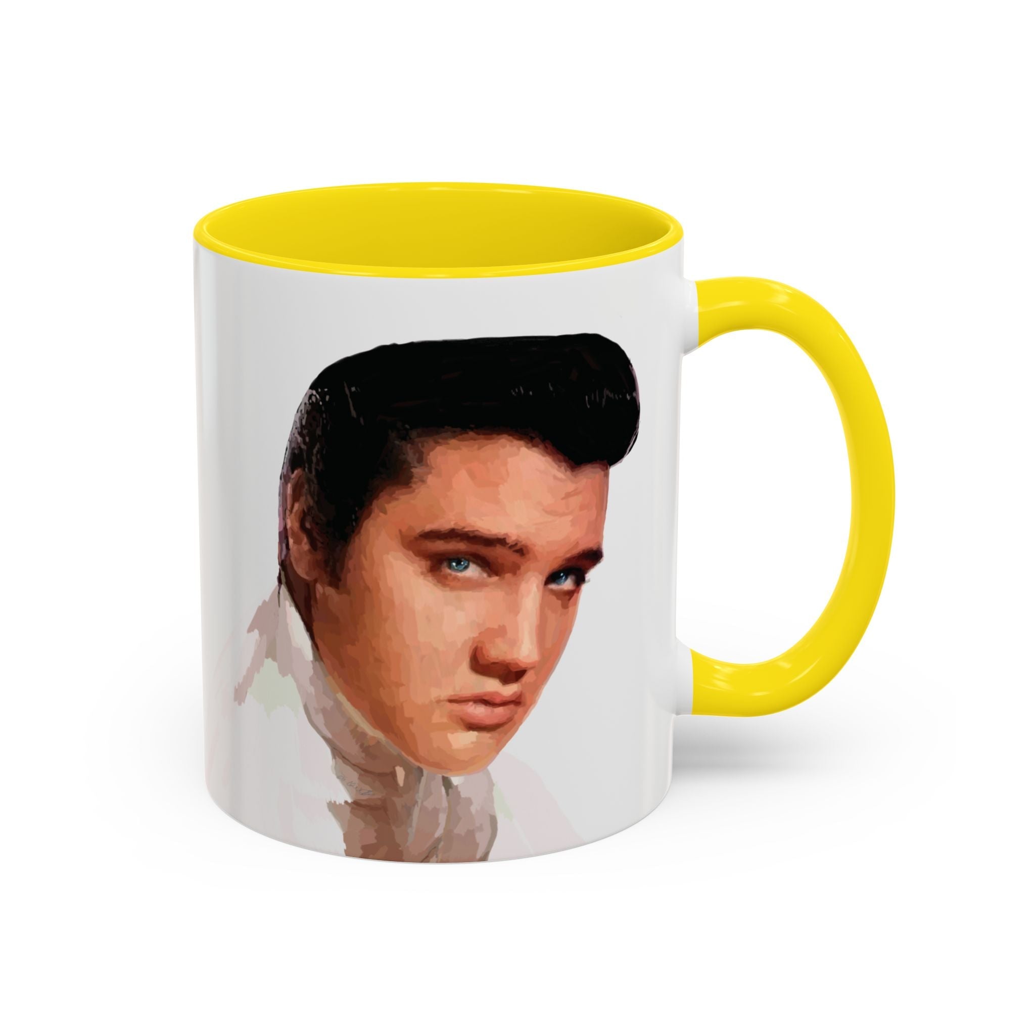 Elvis Presley Musical Two Tone Ceramic Coffee Mug Available in 11 oz yellow