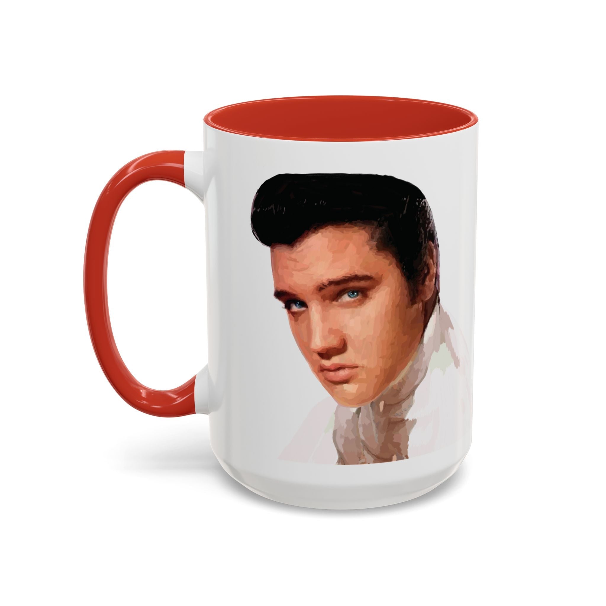 Elvis Presley Musical Two Tone Ceramic Coffee Mug Available in 15 oz red