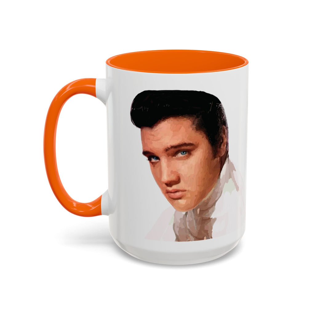 Elvis Presley Musical Two Tone Ceramic Coffee Mug Available in 15 oz orange