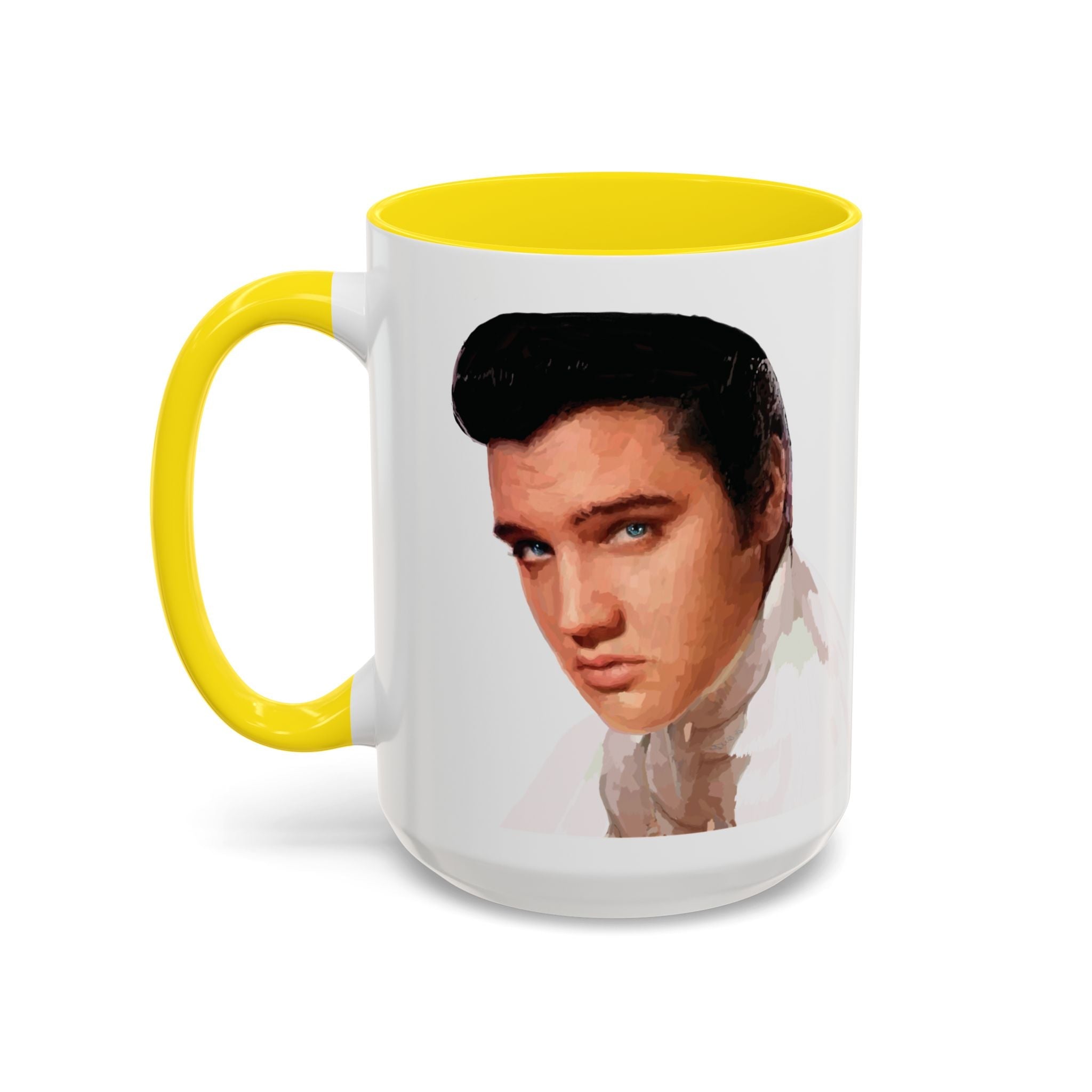 Elvis Presley Musical Two Tone Ceramic Coffee Mug Available in 15 oz yellow