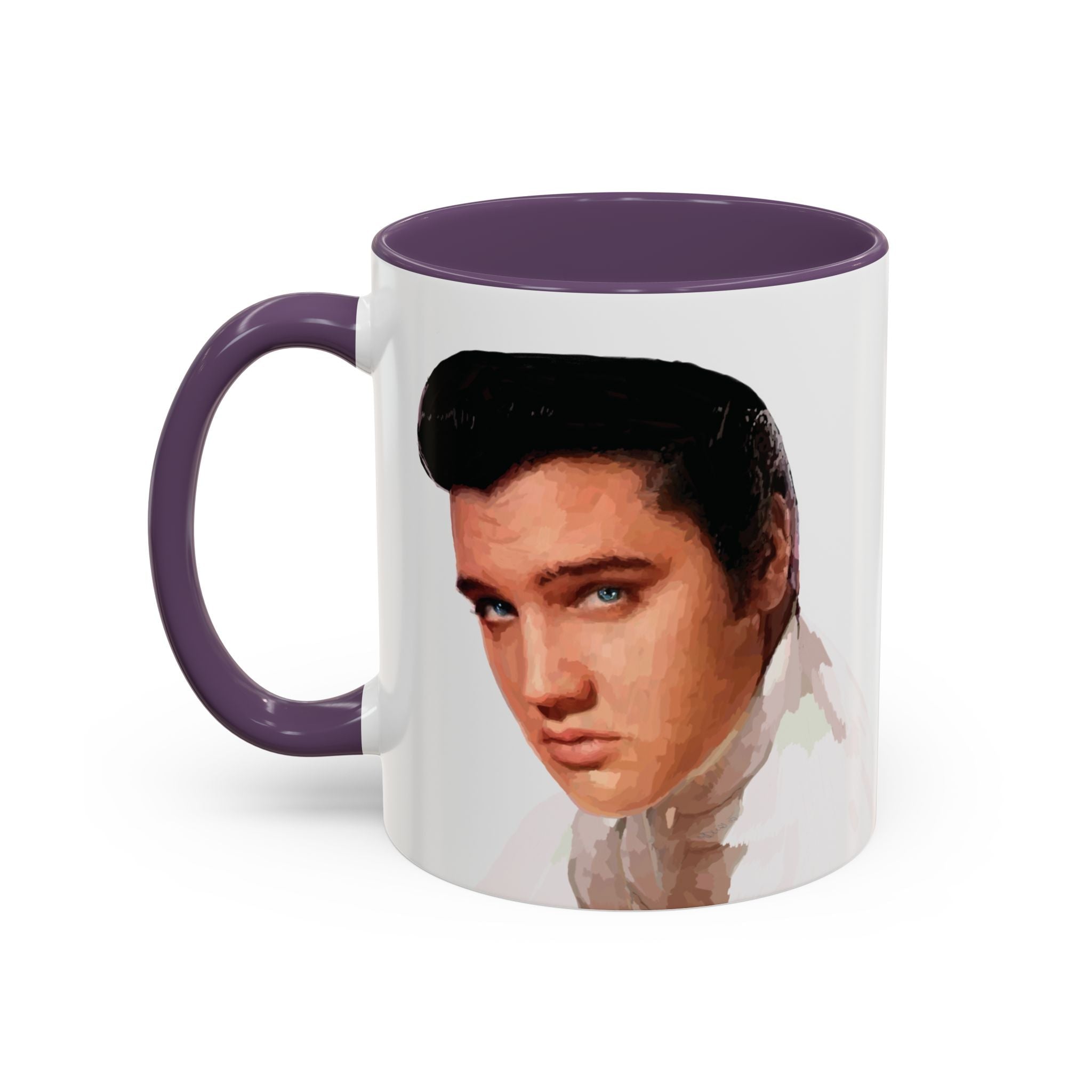 Elvis Presley Musical Two Tone Ceramic Coffee Mug Available in 11 oz purple