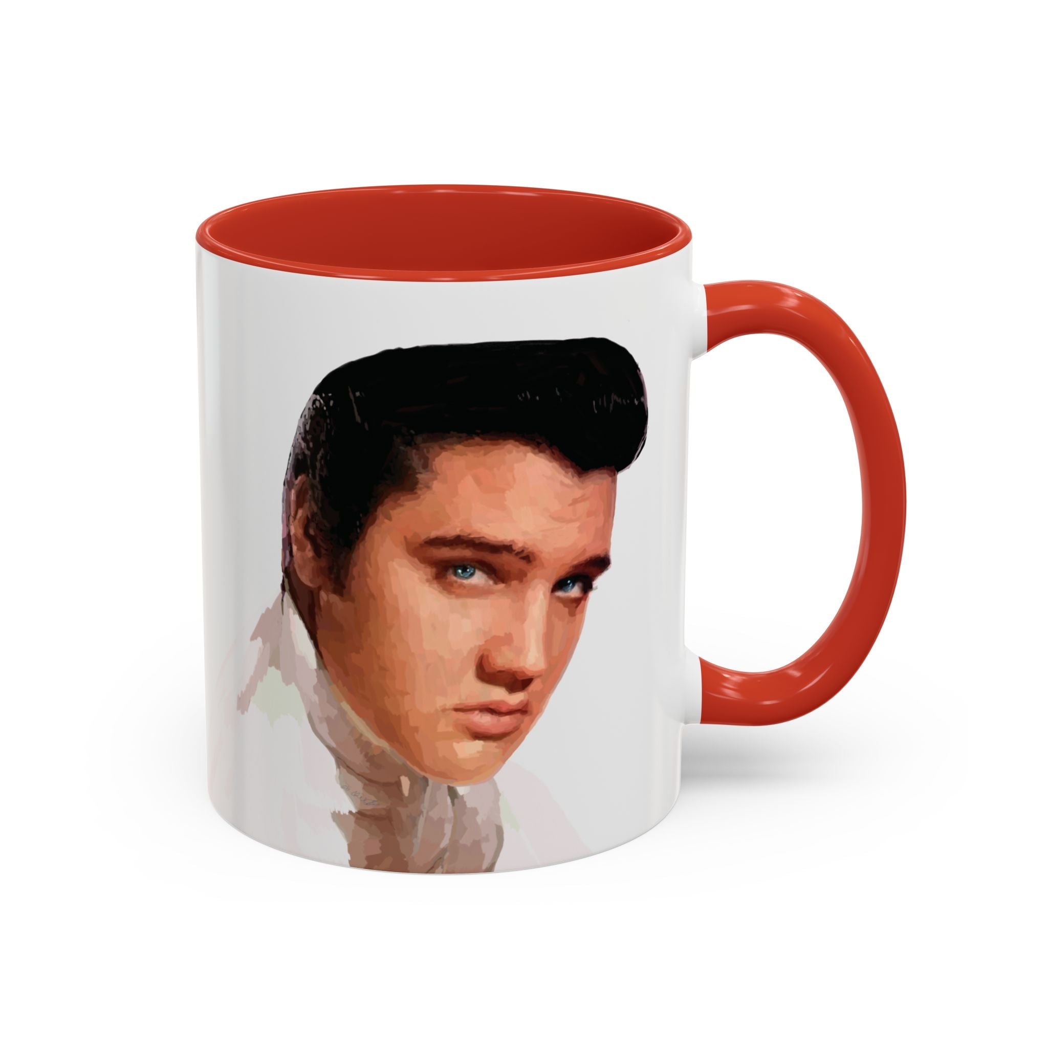 Elvis Presley Musical Two Tone Ceramic Coffee Mug. Available in 11 oz red