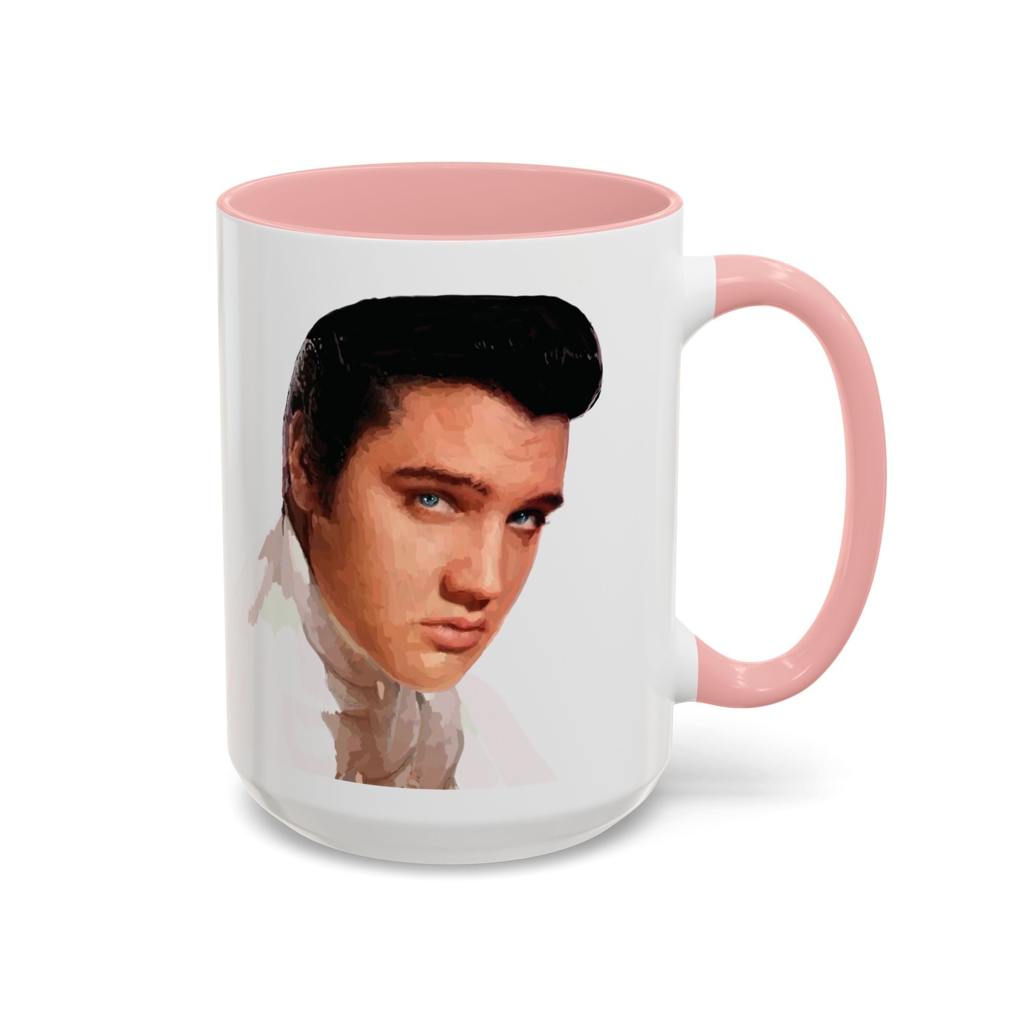 Elvis Presley Musical Two Tone Ceramic Coffee Mug Available in 15 oz pink