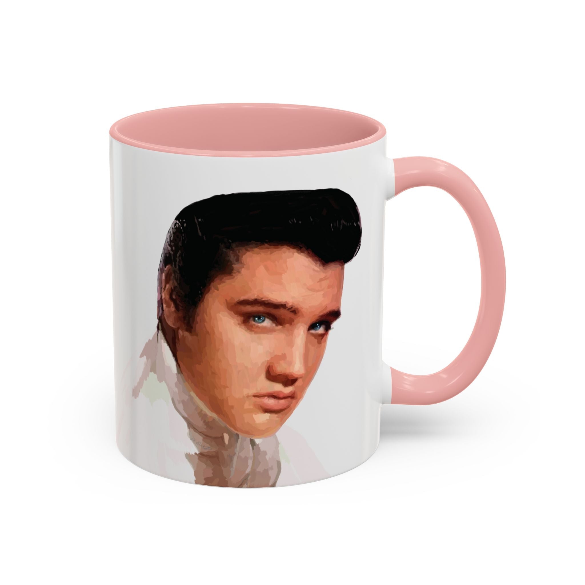 Elvis Presley Musical Two Tone Ceramic Coffee Mug. Available in 11 oz pink