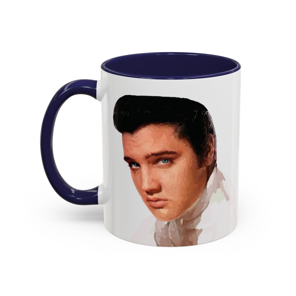 Elvis Presley Musical Two Tone Ceramic Coffee Mug Available in 11 oz navy