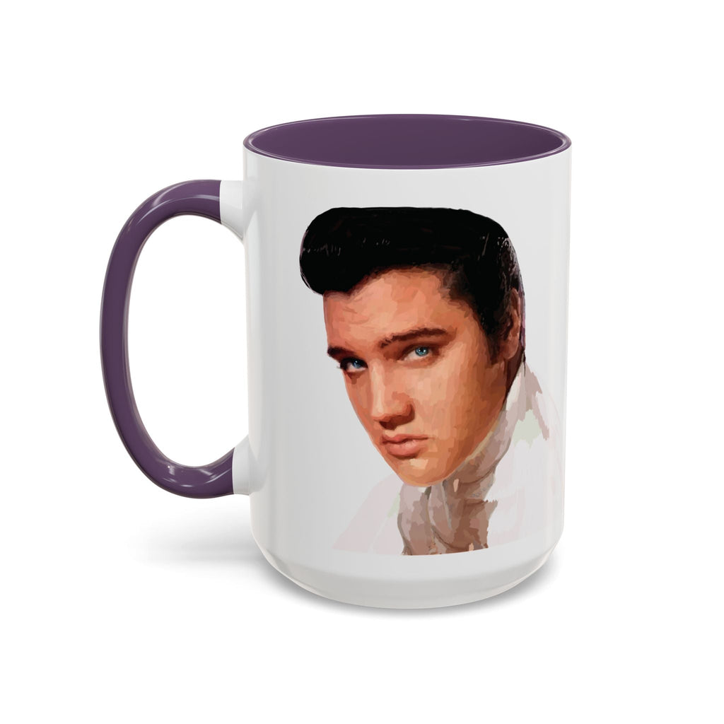 Elvis Presley Musical Two Tone Ceramic Coffee Mug Available in 15 oz purple
