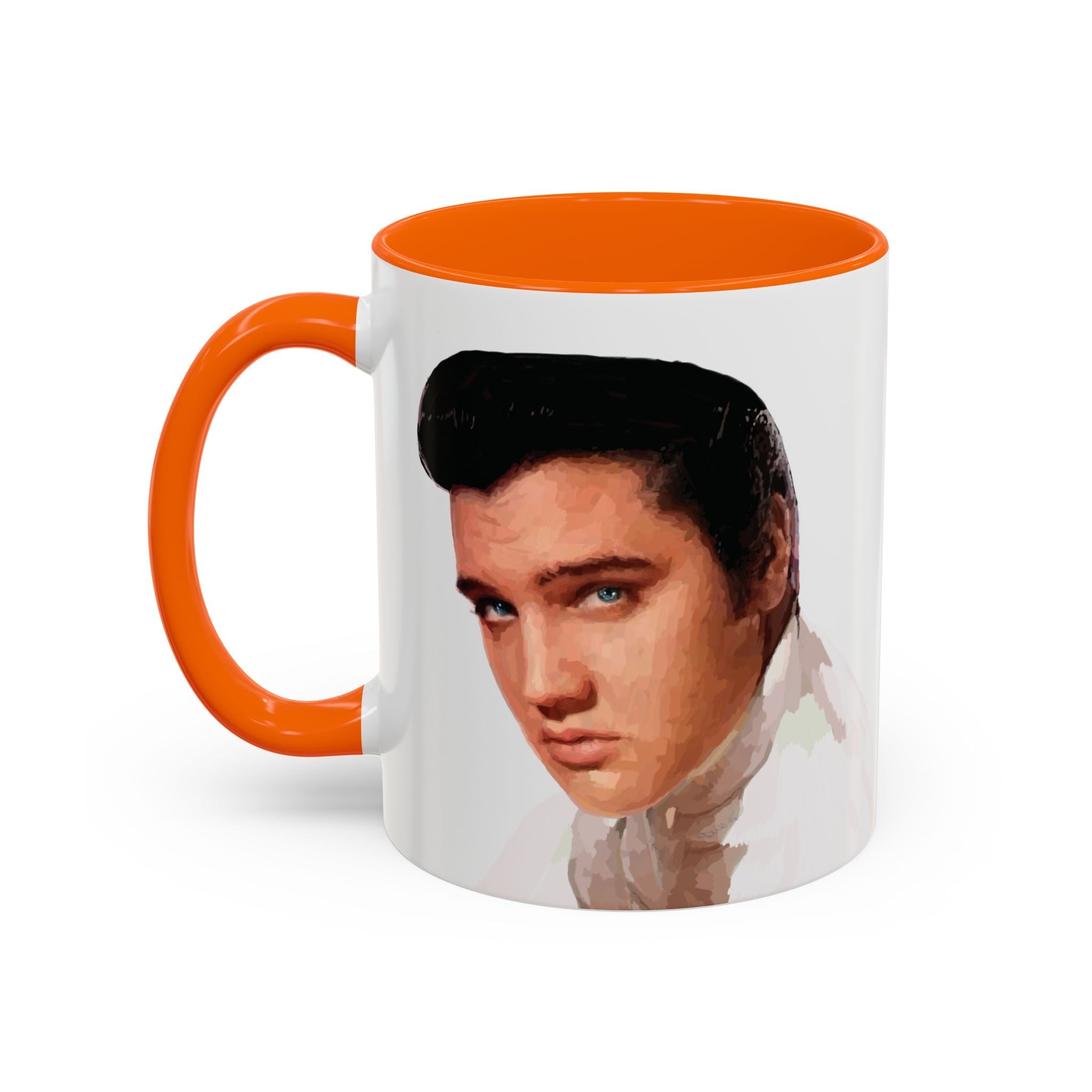 Elvis Presley Musical Two Tone Ceramic Coffee Mug Available in 11 oz orange