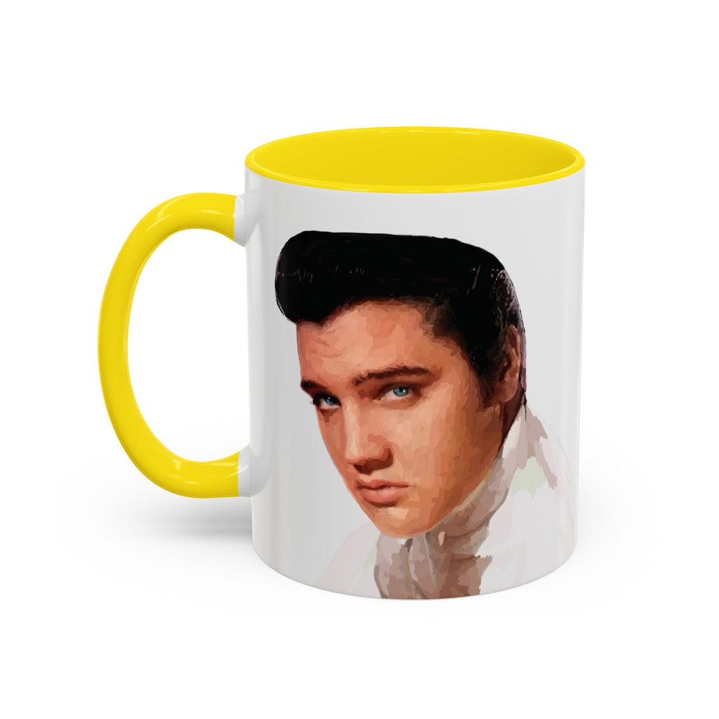 Elvis Presley Musical Two Tone Ceramic Coffee Mug Available in 11 oz yellow